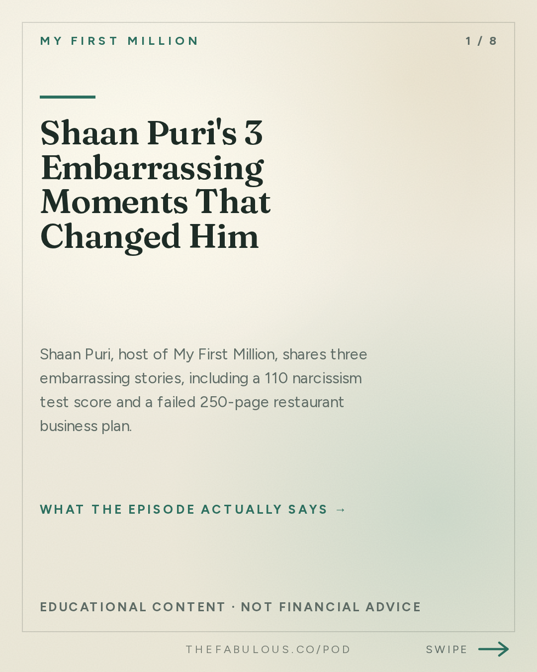 Shaan Puri's 3 Embarrassing Moments That Changed Him — My First Million: 3 embarrassing moments that changed my life