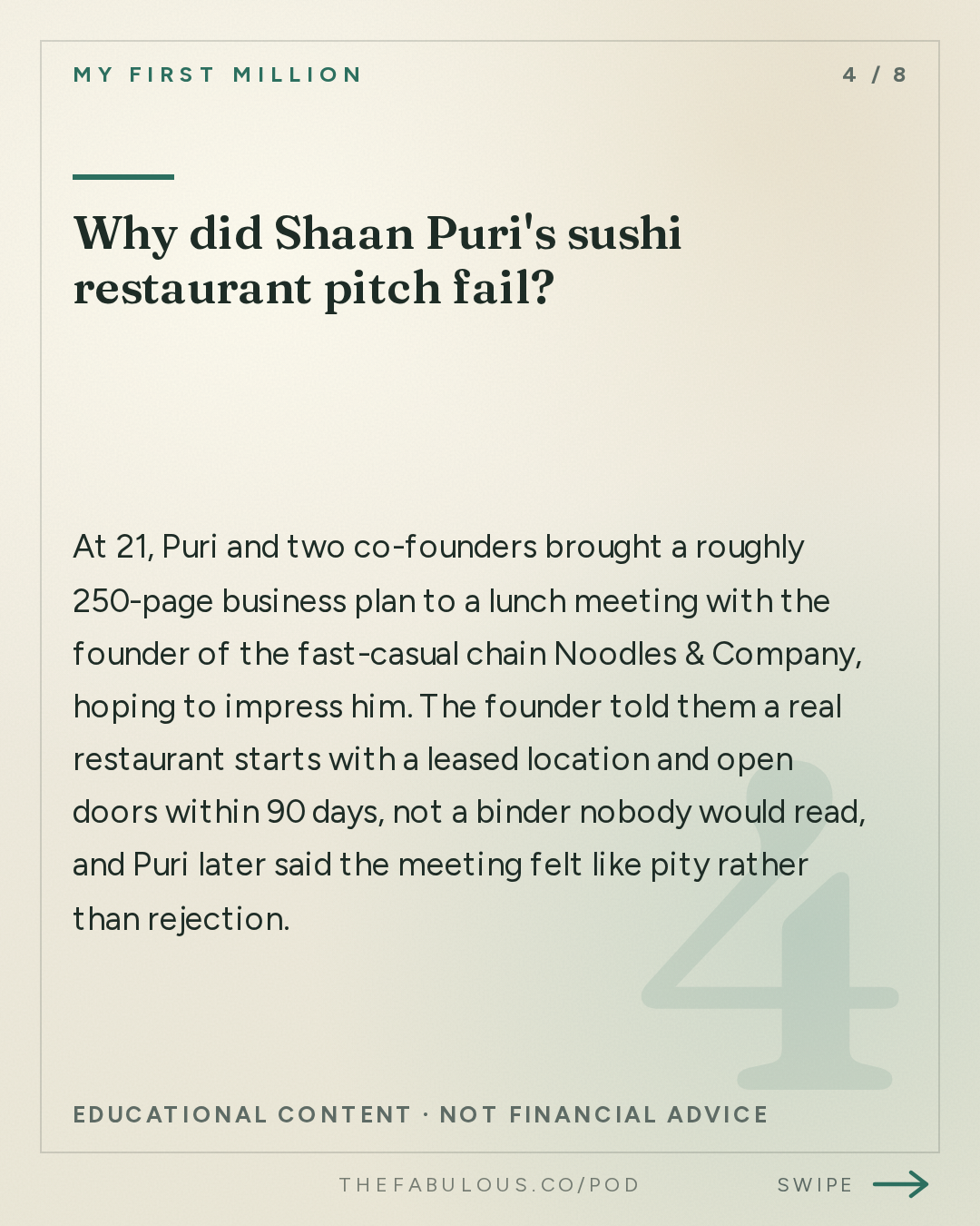 Why did Shaan Puri's sushi restaurant pitch fail? — My First Million: 3 embarrassing moments that changed my life
