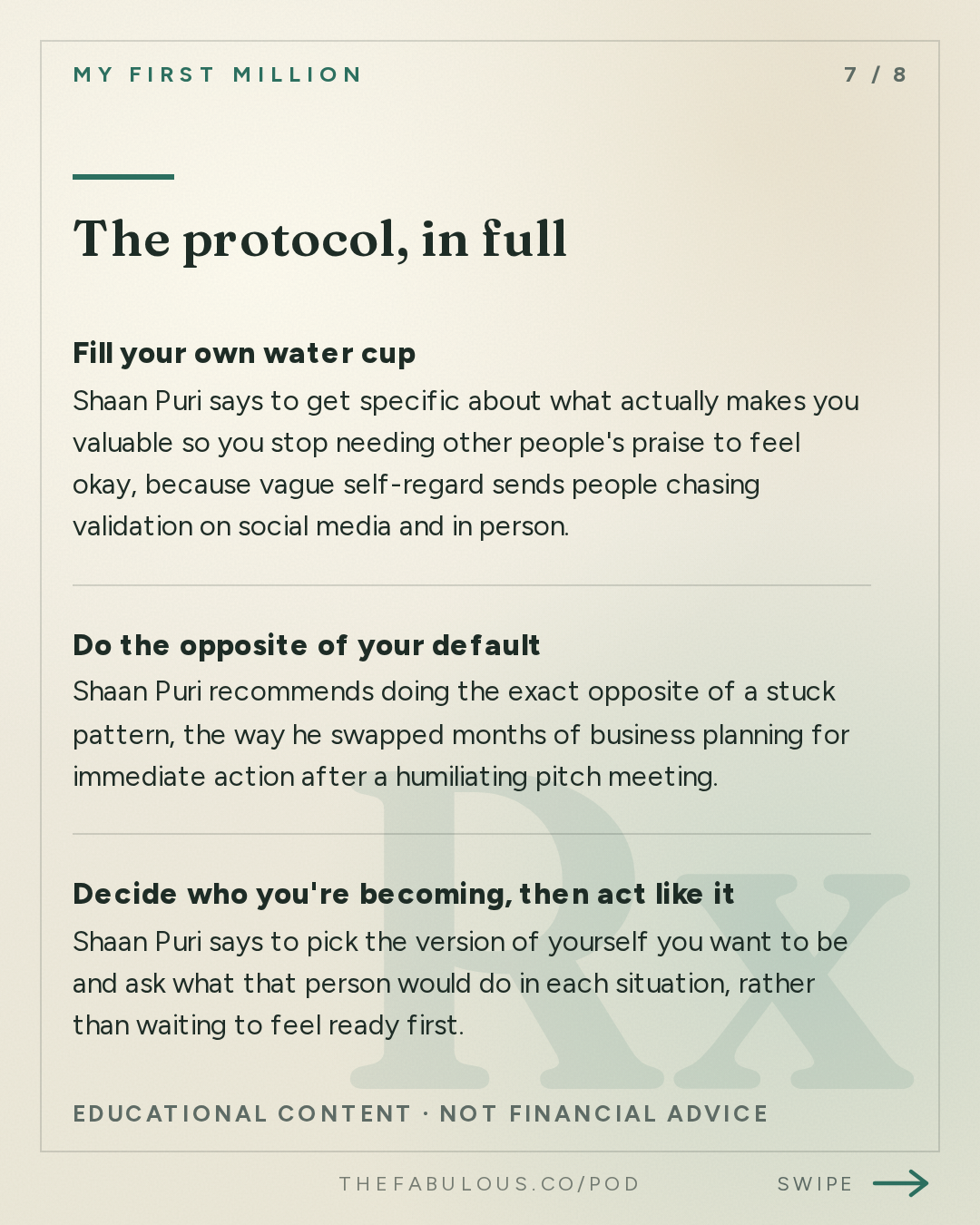 The protocol, in full — My First Million: 3 embarrassing moments that changed my life