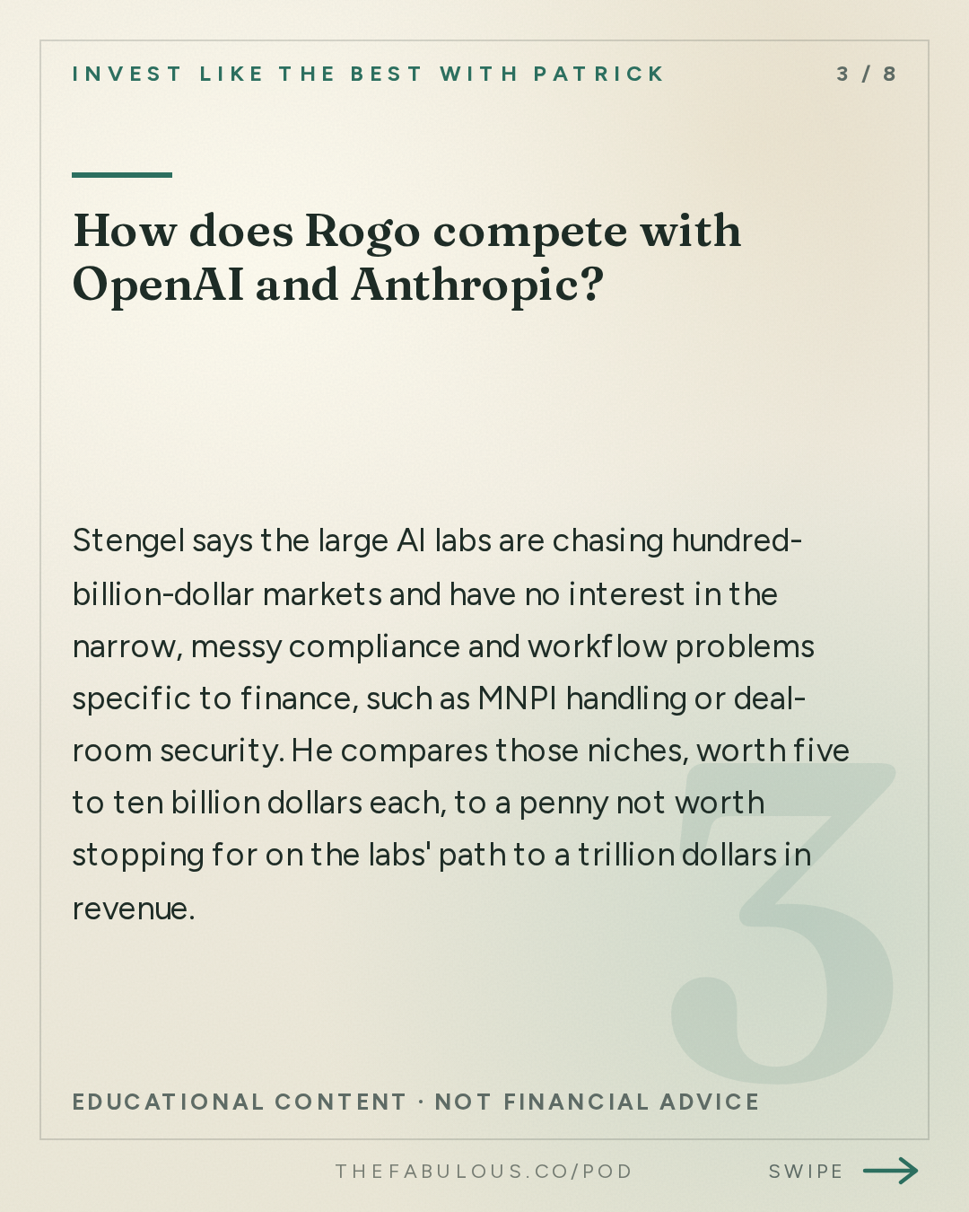 How does Rogo compete with OpenAI and Anthropic? — Invest Like the Best with Patrick O'Shaughnessy: Gabe Stengel - Building Investing Superintelligence - [Invest Like the Best, EP.492]