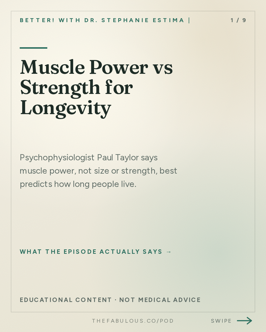 Muscle Power vs Strength for Longevity — BETTER! with Dr. Stephanie Estima | Strength, Body Composition & Perimenopause: Skinny Is Where You Go to Die: Muscle Power & Myokines for Ageing Women with Dr. Paul Taylor