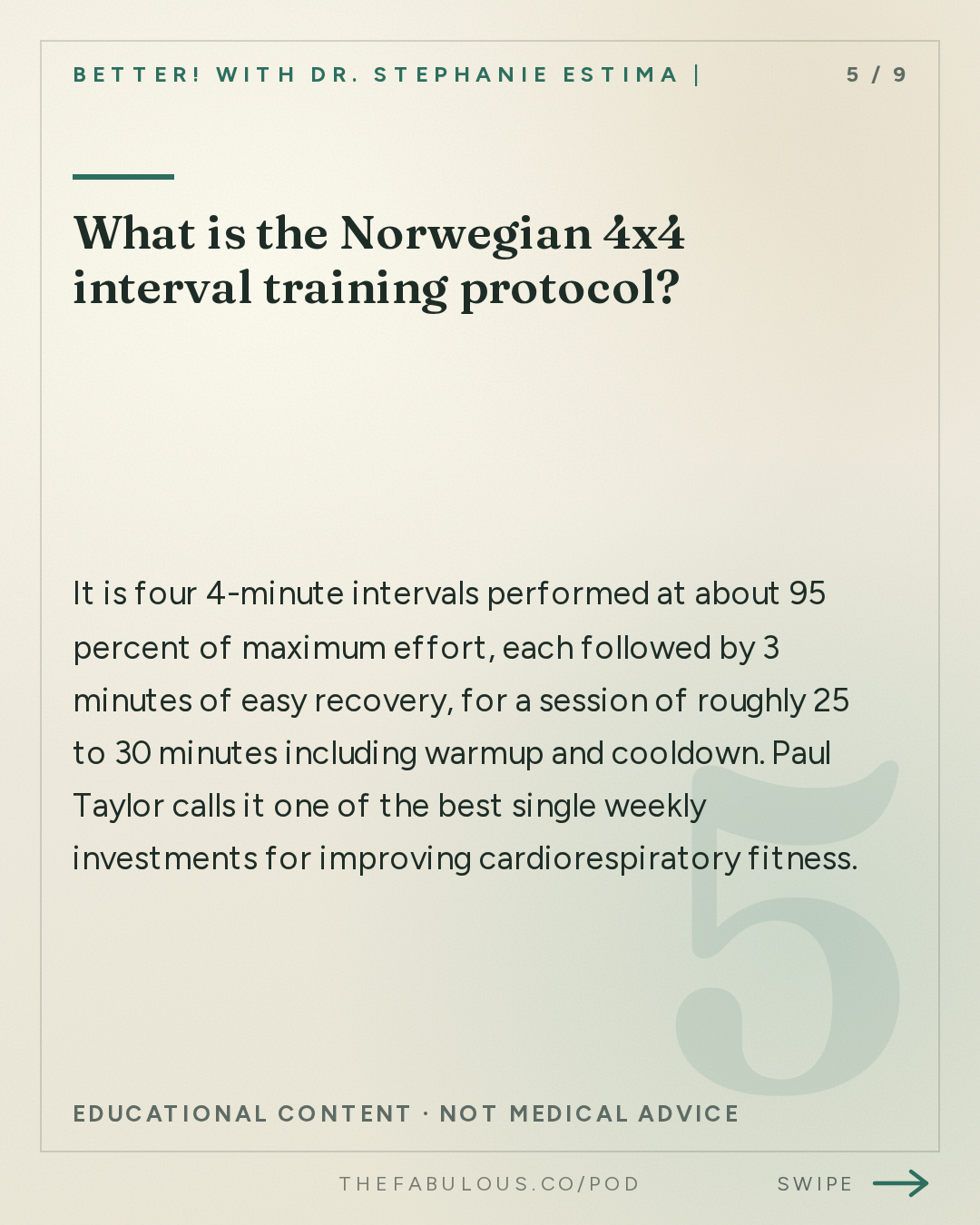 What is the Norwegian 4x4 interval training protocol? — BETTER! with Dr. Stephanie Estima | Strength, Body Composition & Perimenopause: Skinny Is Where You Go to Die: Muscle Power & Myokines for Ageing Women with Dr. Paul Taylor
