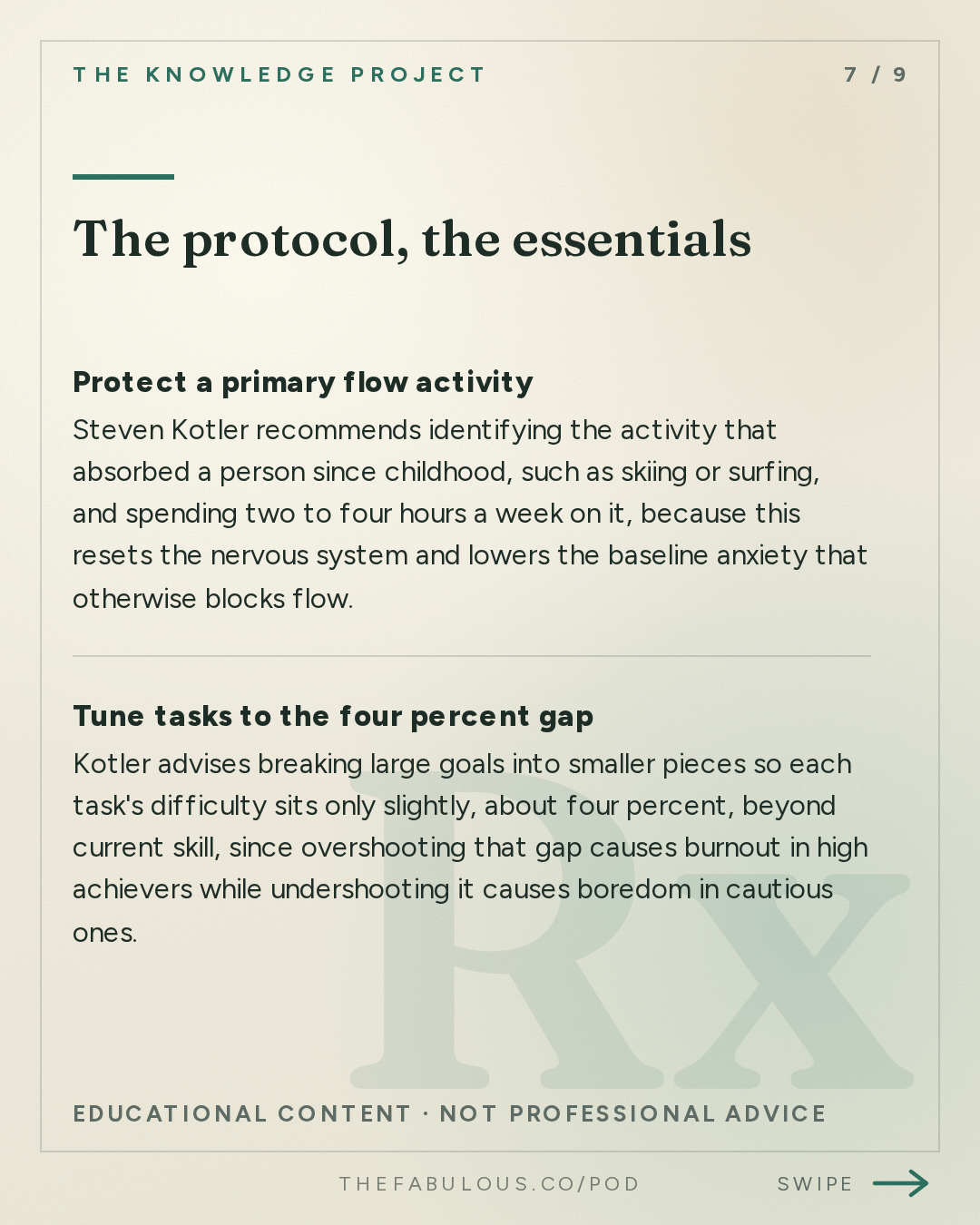 The protocol, the essentials — The Knowledge Project: The Science of Doing Your Best Work