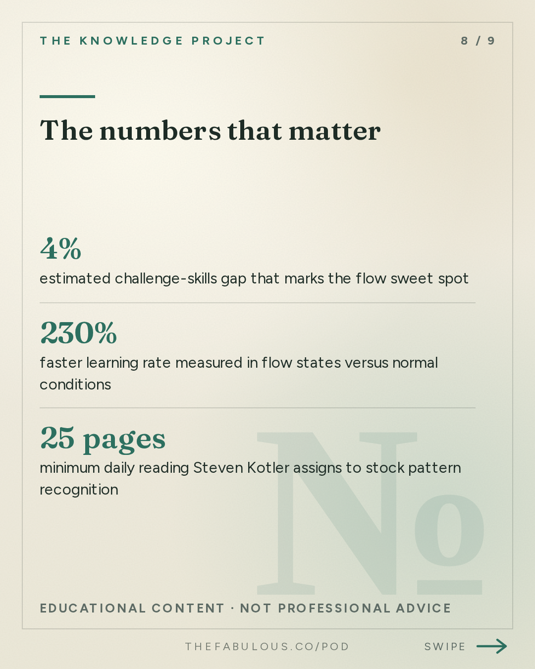 The numbers that matter — The Knowledge Project: The Science of Doing Your Best Work