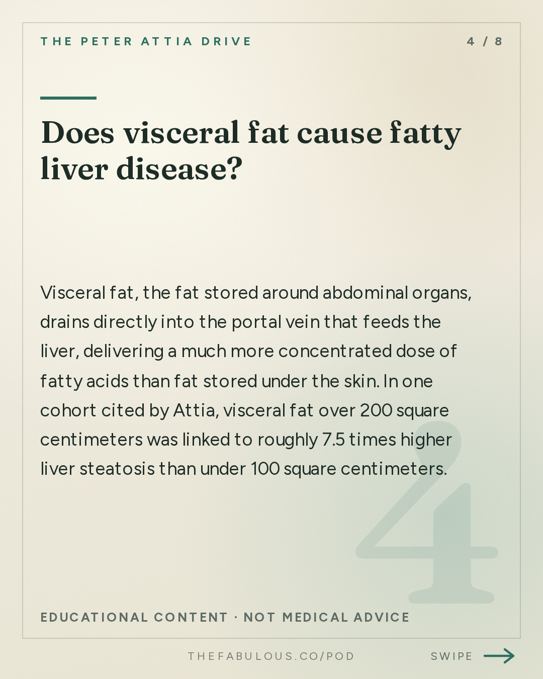Does visceral fat cause fatty liver disease? — The Peter Attia Drive: #405 ‒ AMA #88: Metabolic liver health: how to assess risk, catch dysfunction early, and prevent or reverse liver disease