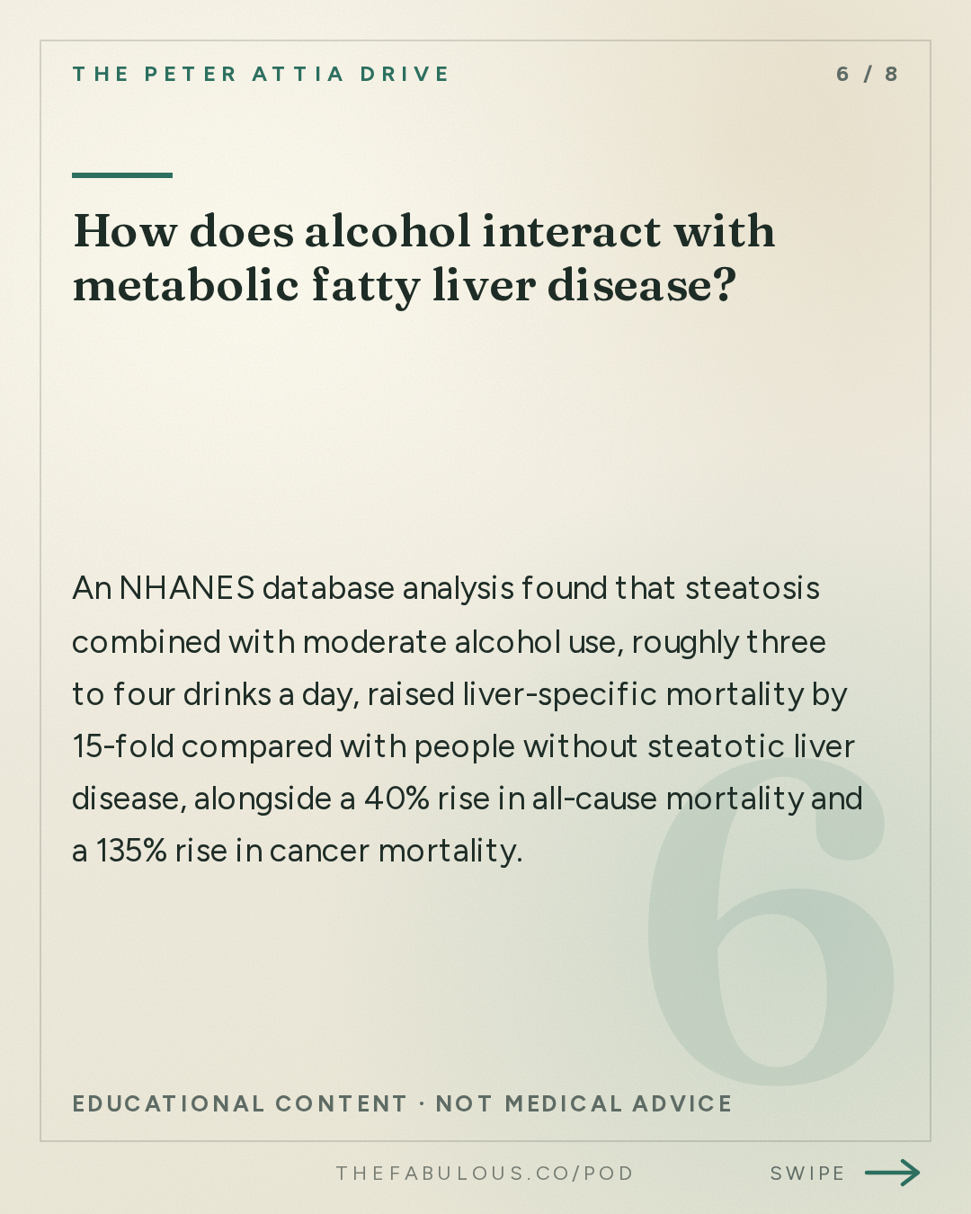 How does alcohol interact with metabolic fatty liver disease? — The Peter Attia Drive: #405 ‒ AMA #88: Metabolic liver health: how to assess risk, catch dysfunction early, and prevent or reverse liver disease