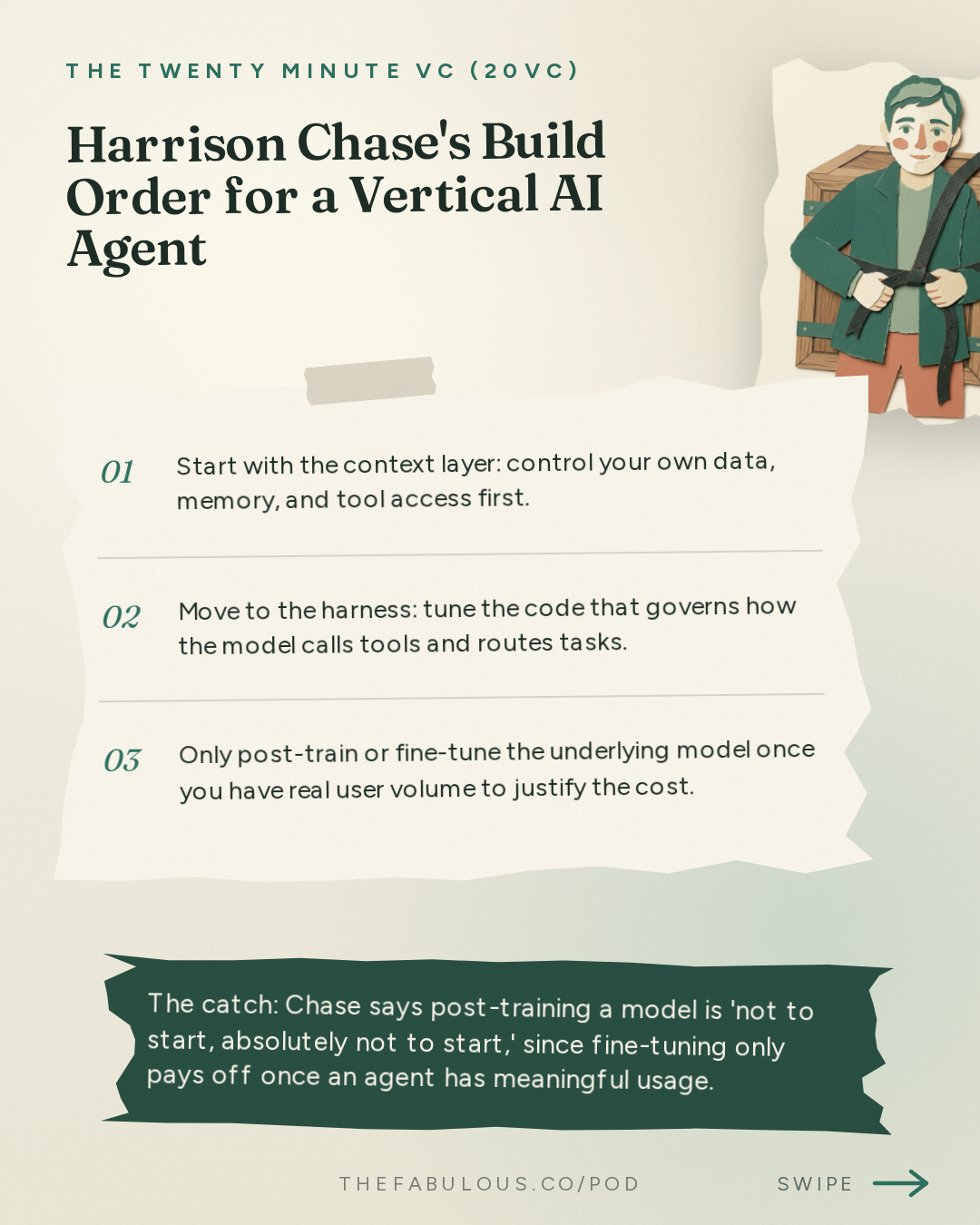Harrison Chase's Build Order for a Vertical AI Agent — The Twenty Minute VC (20VC): Venture Capital | Startup Funding | The Pitch: 20VC: Horizontal vs Vertical Agents: Who Wins | Model Routing: Commodity or Increasing in Value | The Future of the Inference Market | Why Founders Should Take Discounts for Tier 1 Firms with Harrison Chase, LangChain