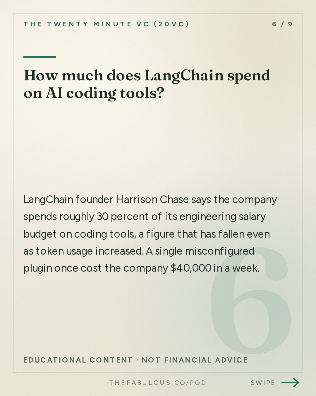 How much does LangChain spend on AI coding tools? — The Twenty Minute VC (20VC): Venture Capital | Startup Funding | The Pitch: 20VC: Horizontal vs Vertical Agents: Who Wins | Model Routing: Commodity or Increasing in Value | The Future of the Inference Market | Why Founders Should Take Discounts for Tier 1 Firms with Harrison Chase, LangChain