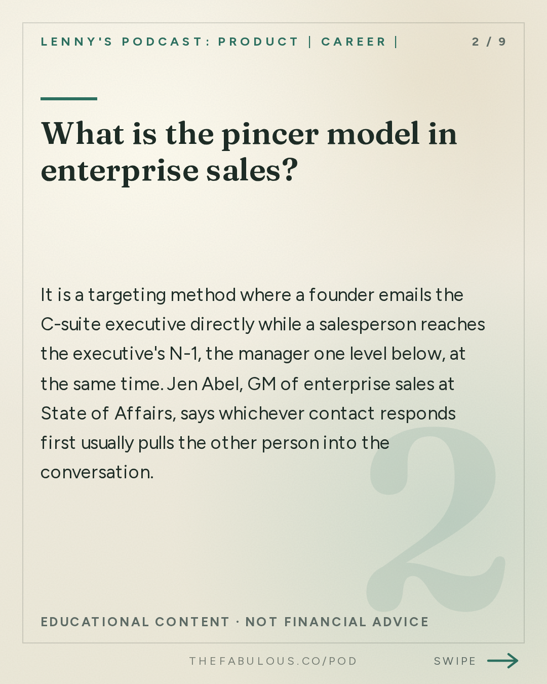 What is the pincer model in enterprise sales? — Lenny's Podcast: Product | Career | Growth: How to close $100K+ enterprise deals, step by step | Jen Abel