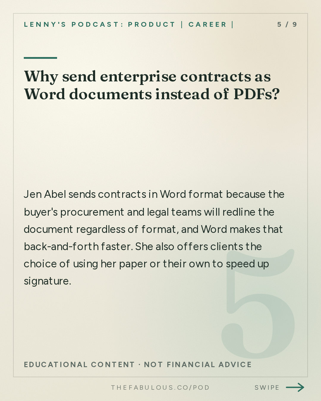 Why send enterprise contracts as Word documents instead of PDFs? — Lenny's Podcast: Product | Career | Growth: How to close $100K+ enterprise deals, step by step | Jen Abel