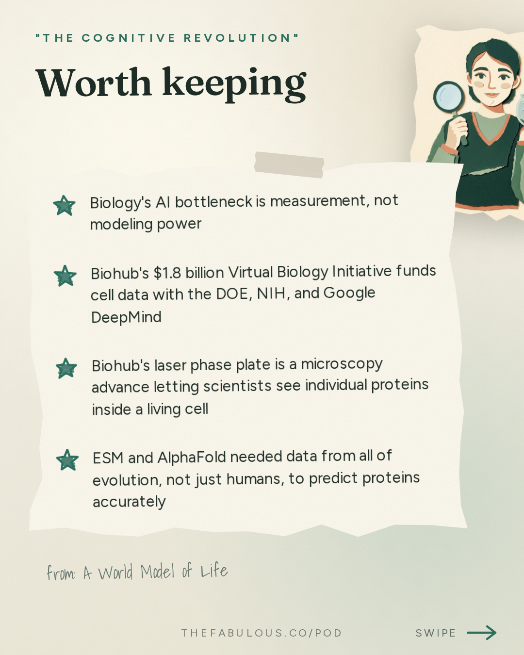 Worth keeping — "The Cognitive Revolution" : A World Model of Life: Biohub's Alex Rives on Virtual Cells, Measurement, & the $1.8B Data Push