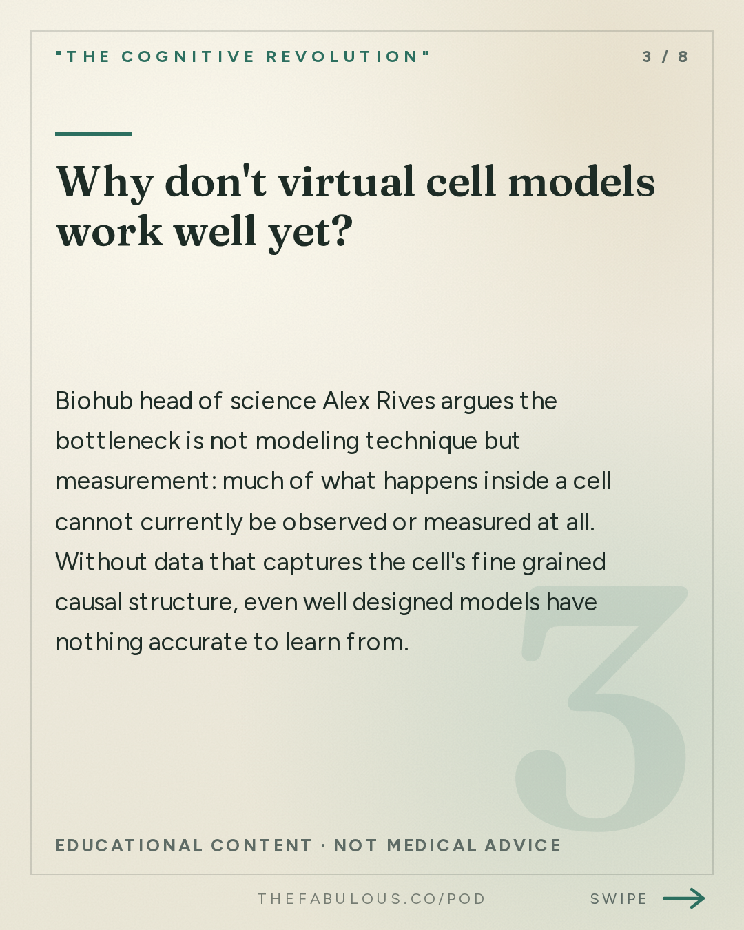 Why don't virtual cell models work well yet? — "The Cognitive Revolution" : A World Model of Life: Biohub's Alex Rives on Virtual Cells, Measurement, & the $1.8B Data Push