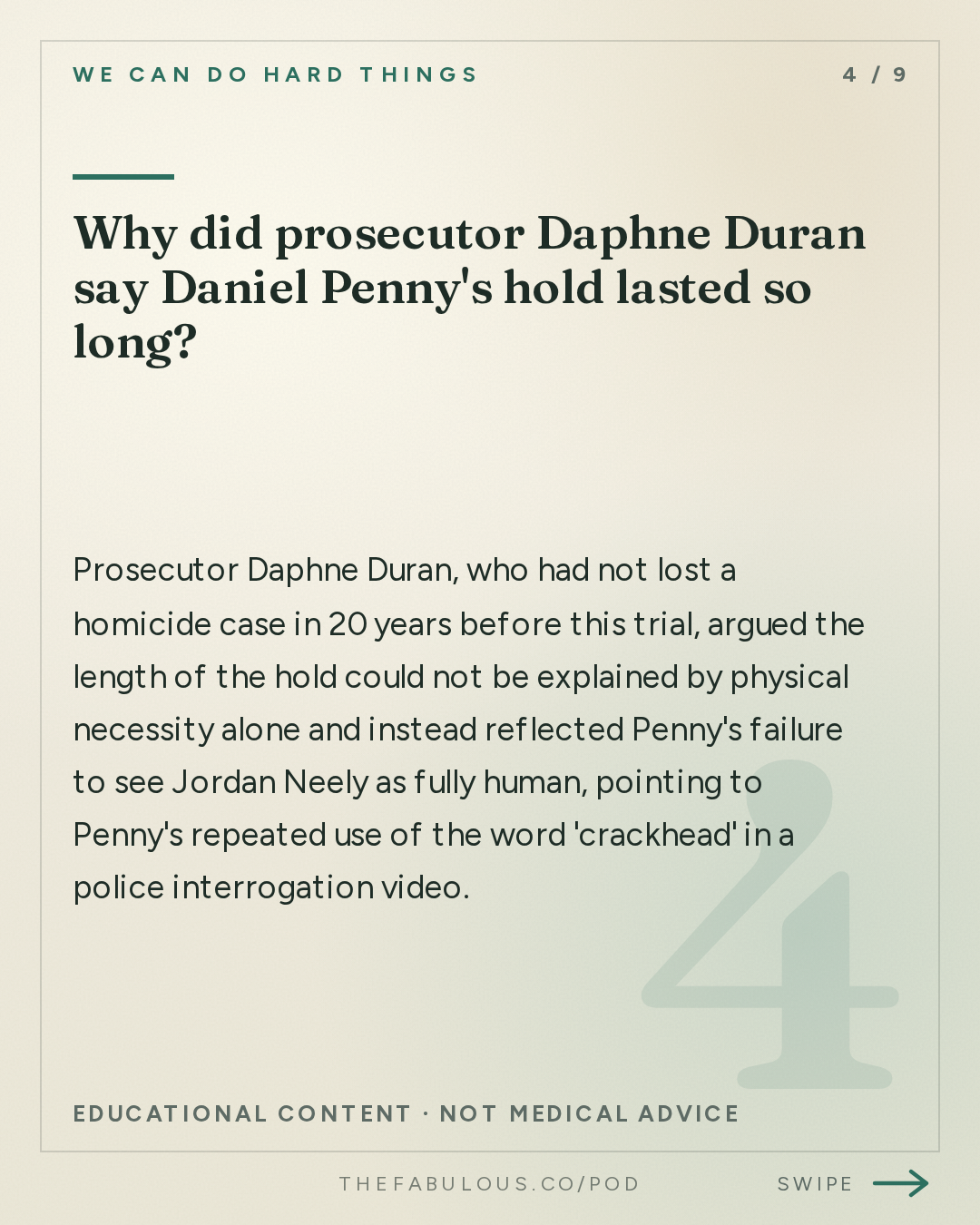 Why did prosecutor Daphne Duran say Daniel Penny's hold lasted so long? — We Can Do Hard Things: One NYC Subway Killing: An American Rorschach Test with Anand Giridharadas