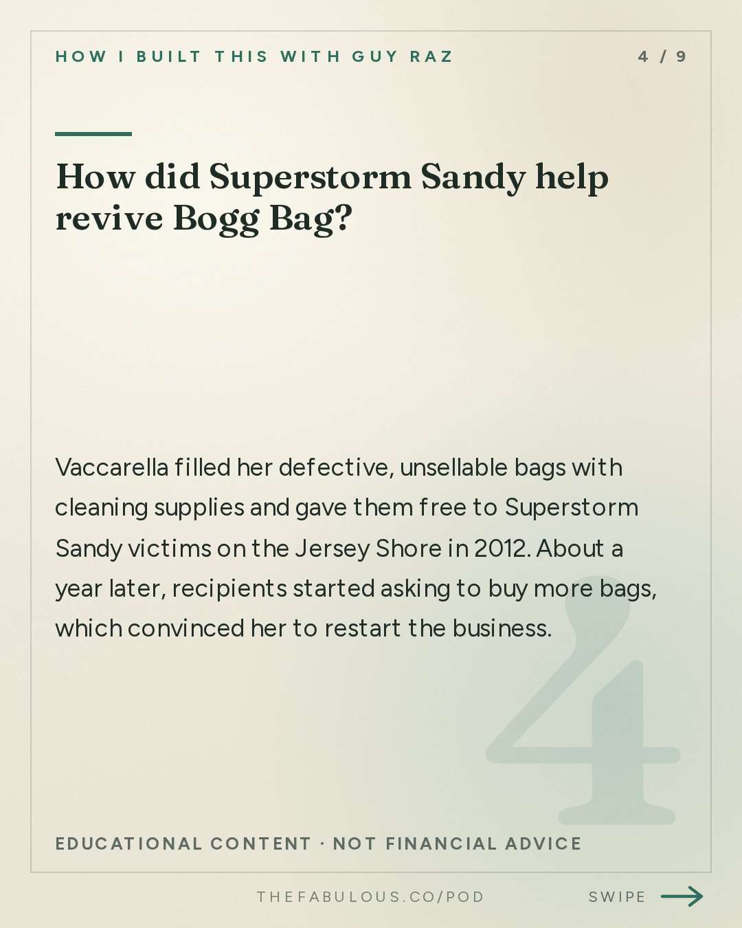 How did Superstorm Sandy help revive Bogg Bag? — How I Built This with Guy Raz: Bogg Bag: Kim Vaccarella. The $100 Million Business She Almost Abandoned