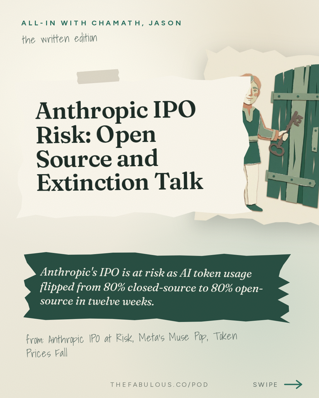 Anthropic IPO Risk: Open Source and Extinction Talk — All-In with Chamath, Jason, Sacks & Friedberg: Anthropic IPO at Risk, Meta's Muse Pop, Token Prices Fall, Open Source Gains Share, Alignment Fails