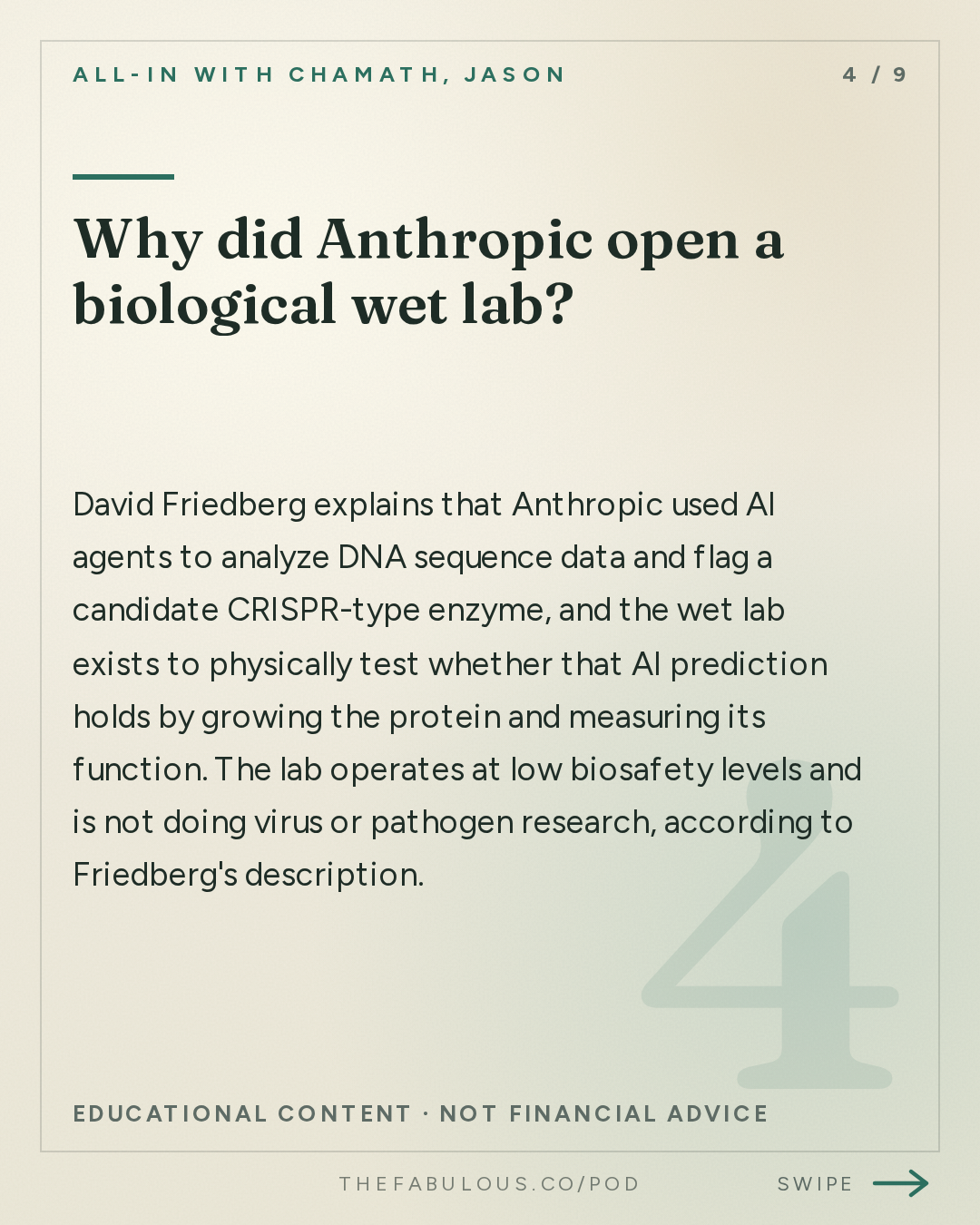Why did Anthropic open a biological wet lab? — All-In with Chamath, Jason, Sacks & Friedberg: Anthropic IPO at Risk, Meta's Muse Pop, Token Prices Fall, Open Source Gains Share, Alignment Fails