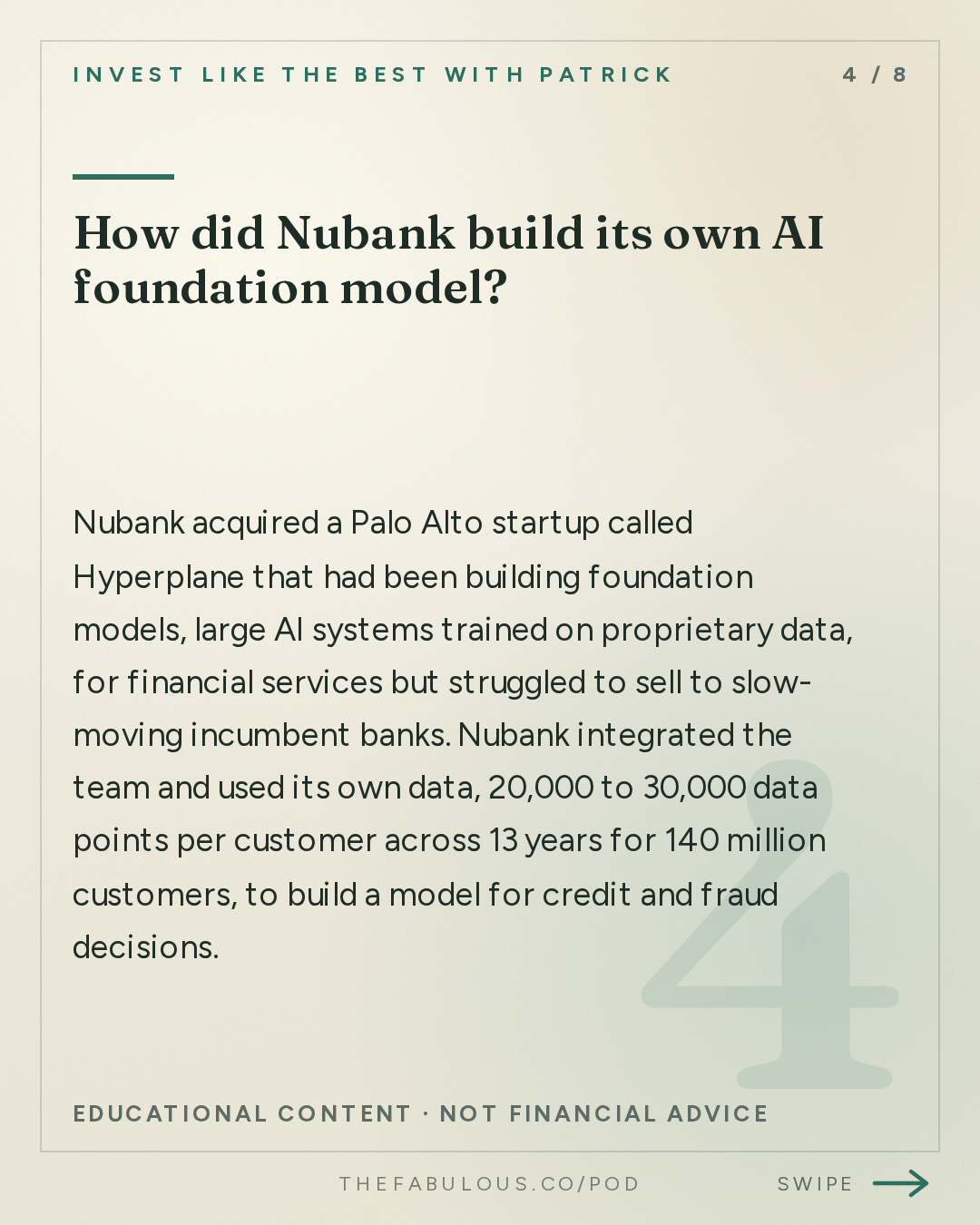 How did Nubank build its own AI foundation model? — Invest Like the Best with Patrick O'Shaughnessy: David Vélez - Building Nubank and the Future of Global Banking - [Invest Like the Best, EP.495]