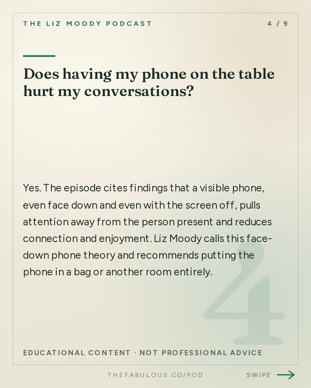 Does having my phone on the table hurt my conversations? — The Liz Moody Podcast: Sitcom Friend Fall: Make Your Friendships Feel Like The Ones You See On TV