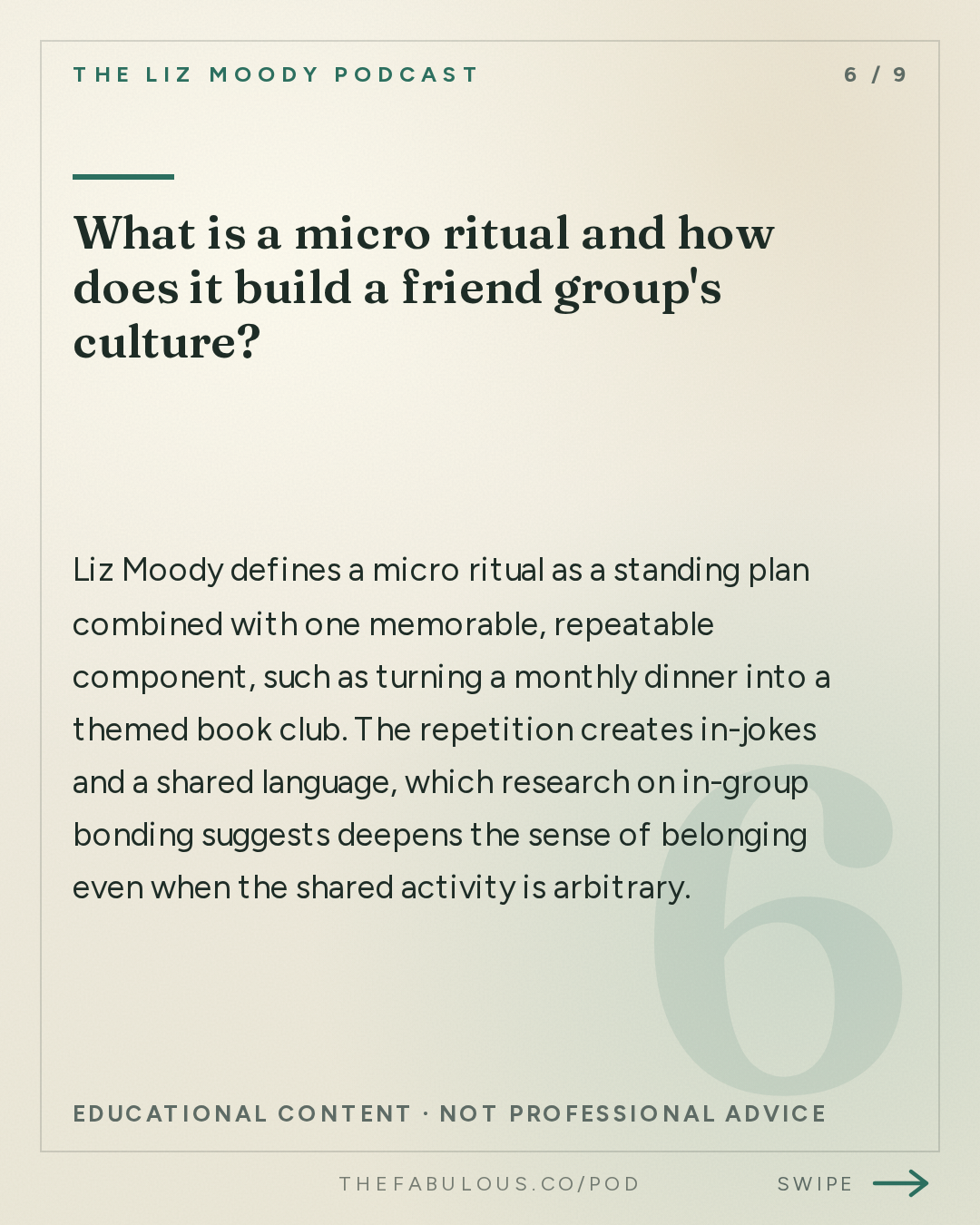 What is a micro ritual and how does it build a friend group's culture? — The Liz Moody Podcast: Sitcom Friend Fall: Make Your Friendships Feel Like The Ones You See On TV
