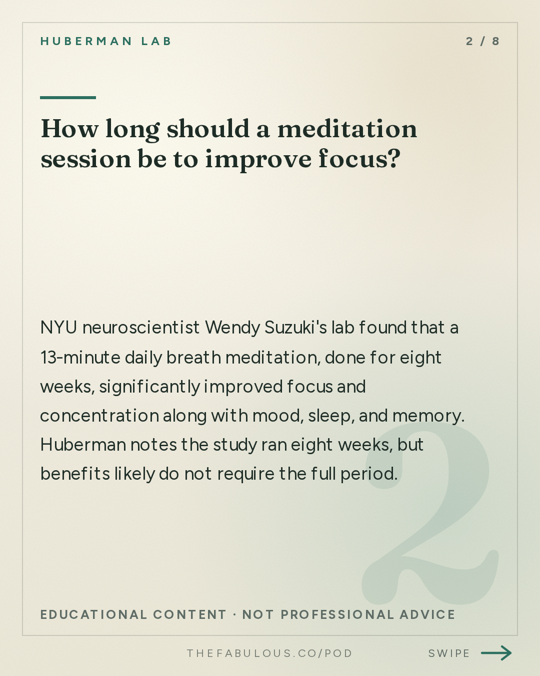 How long should a meditation session be to improve focus? — Huberman Lab: Essentials: Tools to Improve Your Focus & Concentration