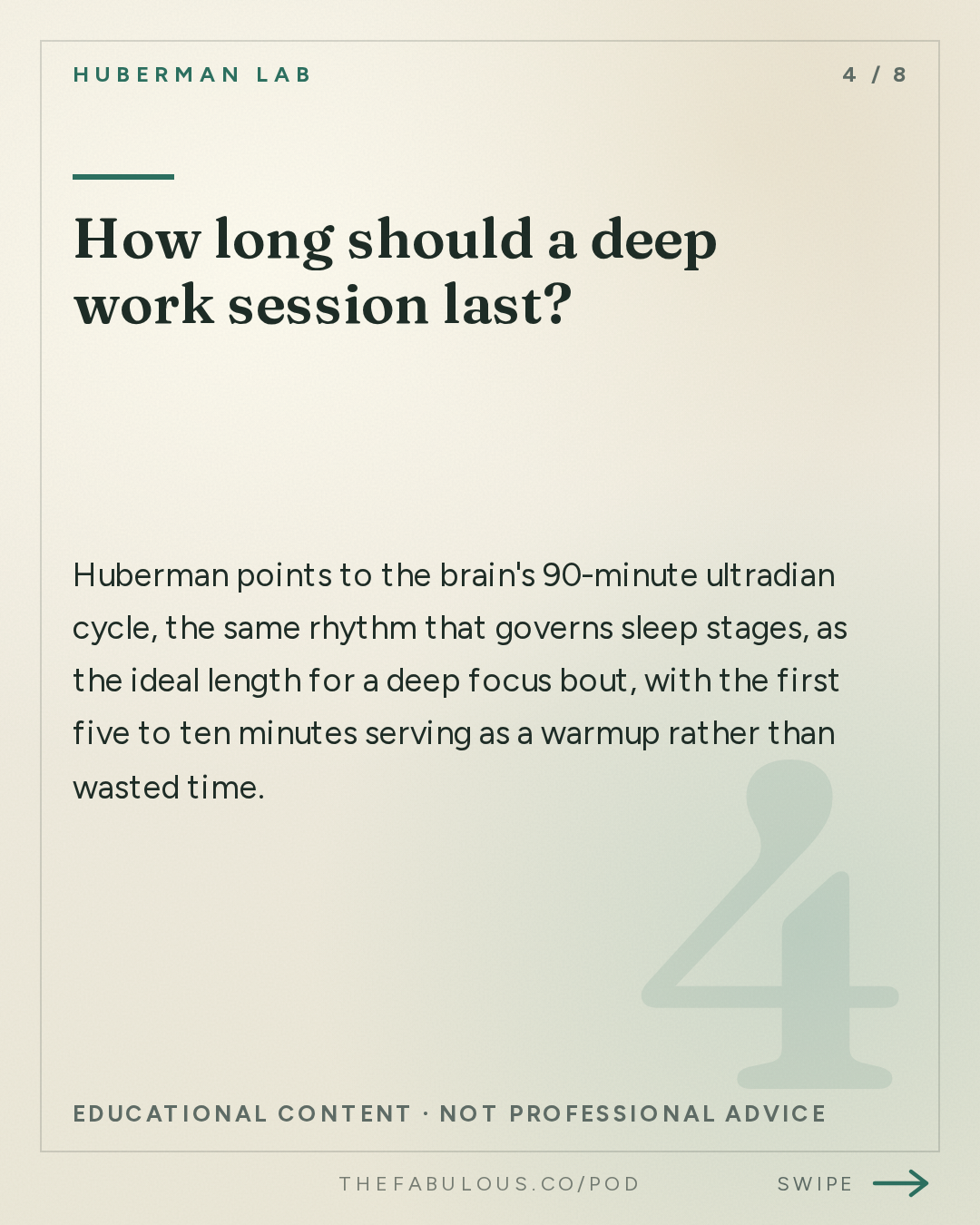 How long should a deep work session last? — Huberman Lab: Essentials: Tools to Improve Your Focus & Concentration