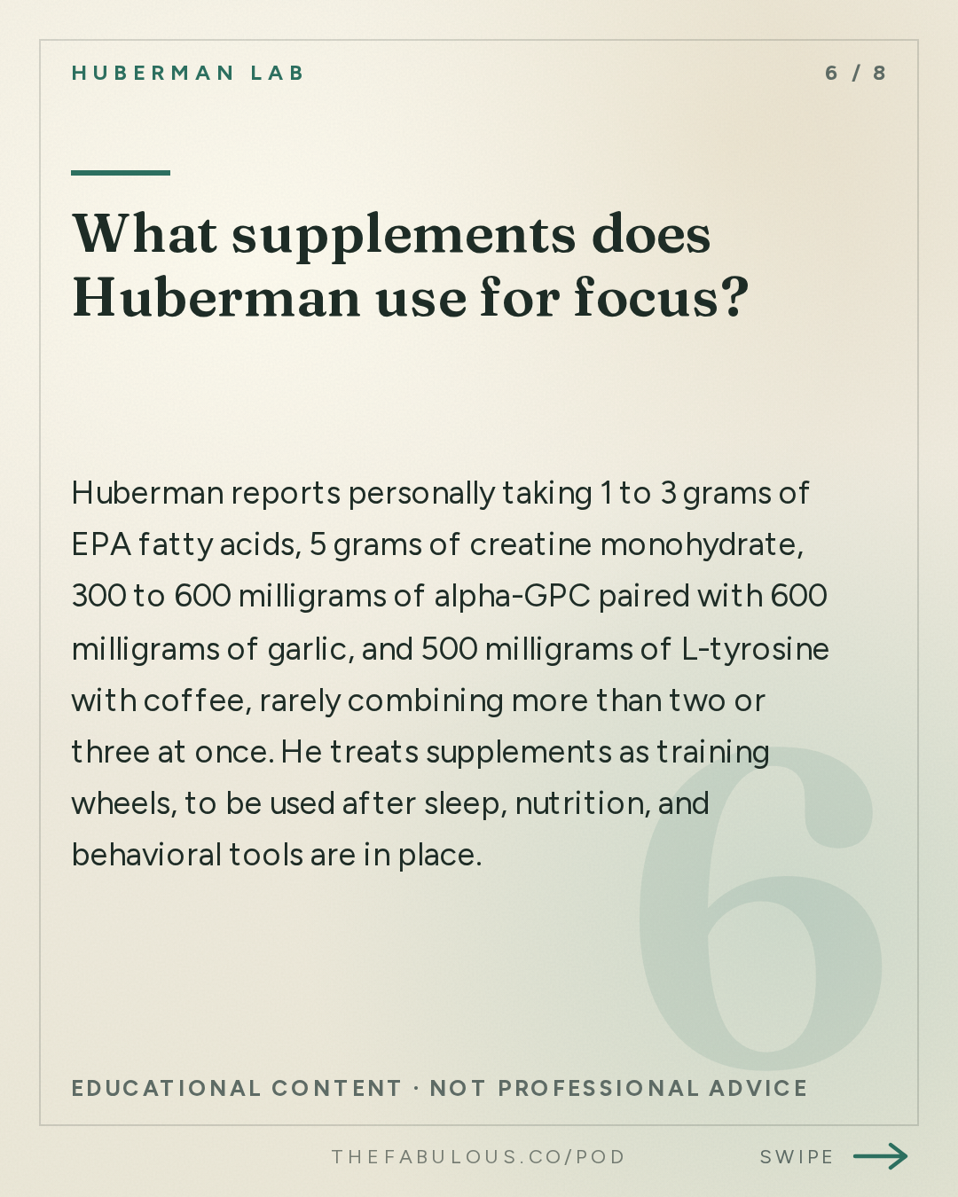 What supplements does Huberman use for focus? — Huberman Lab: Essentials: Tools to Improve Your Focus & Concentration