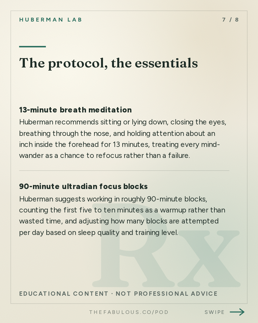 The protocol, the essentials — Huberman Lab: Essentials: Tools to Improve Your Focus & Concentration