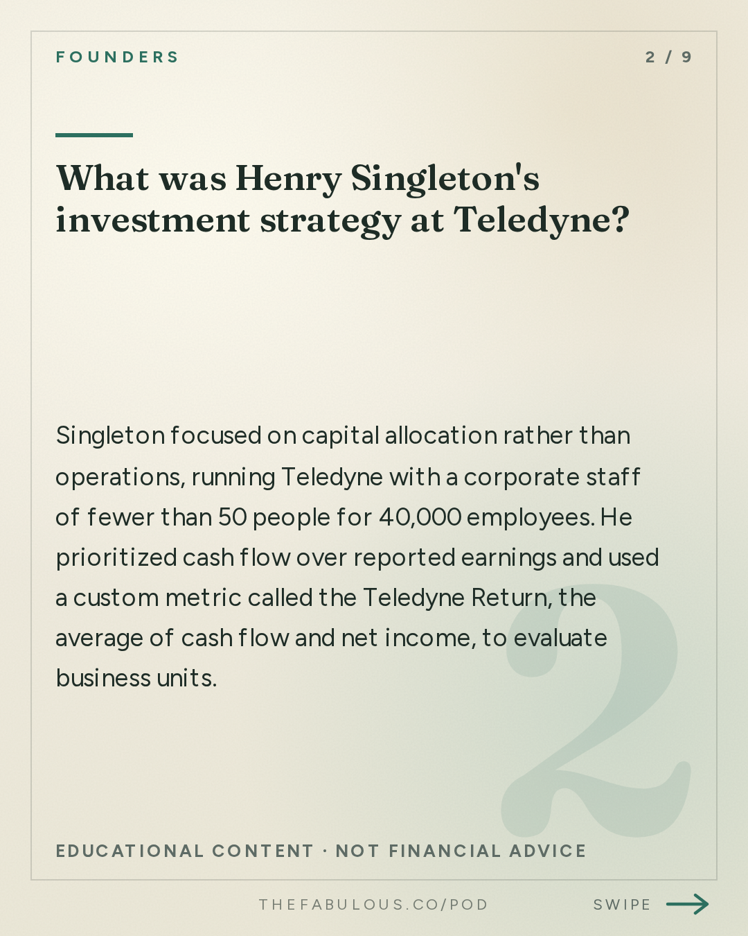 What was Henry Singleton's investment strategy at Teledyne? — Founders: #431 How Henry Singleton Worked