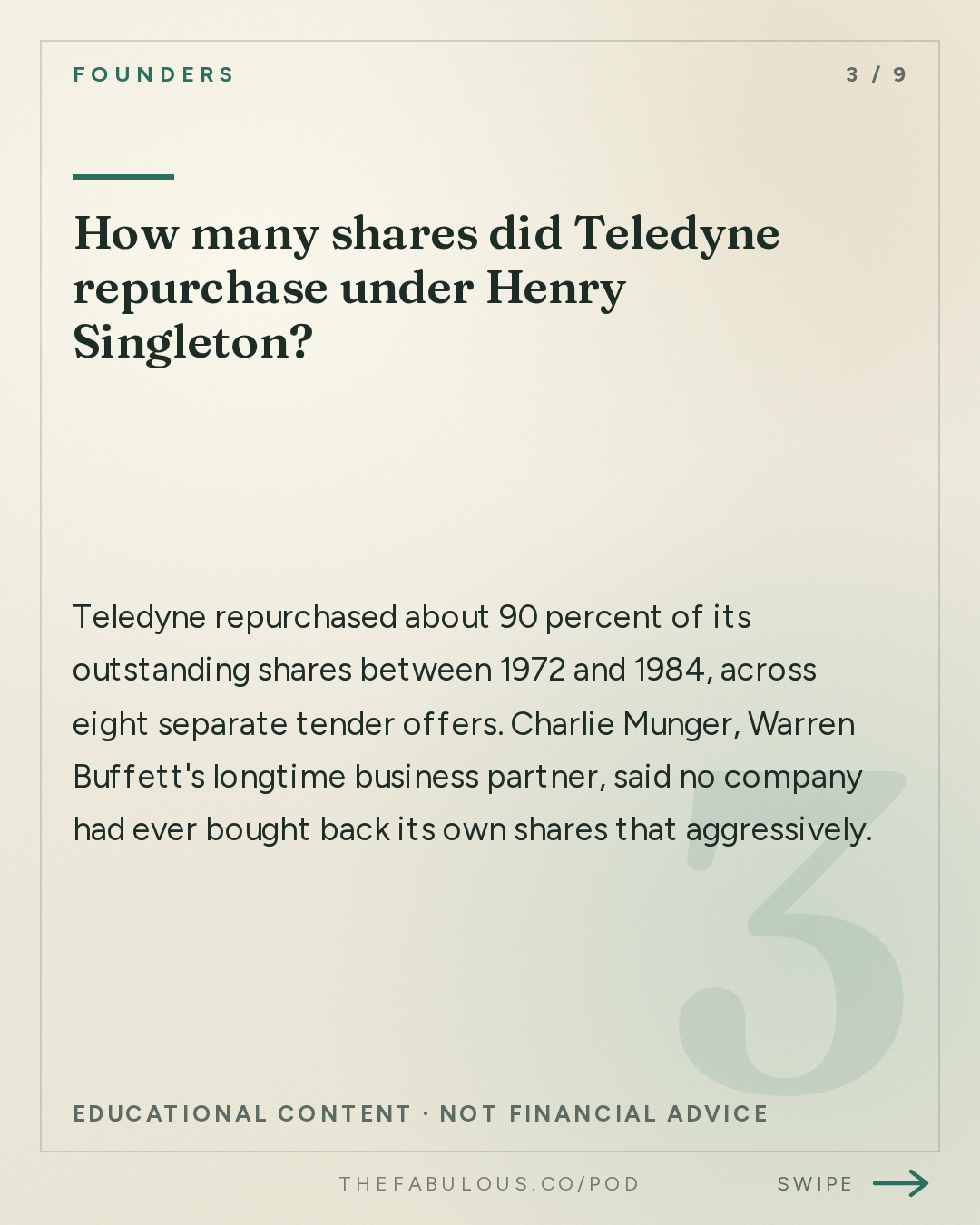 How many shares did Teledyne repurchase under Henry Singleton? — Founders: #431 How Henry Singleton Worked