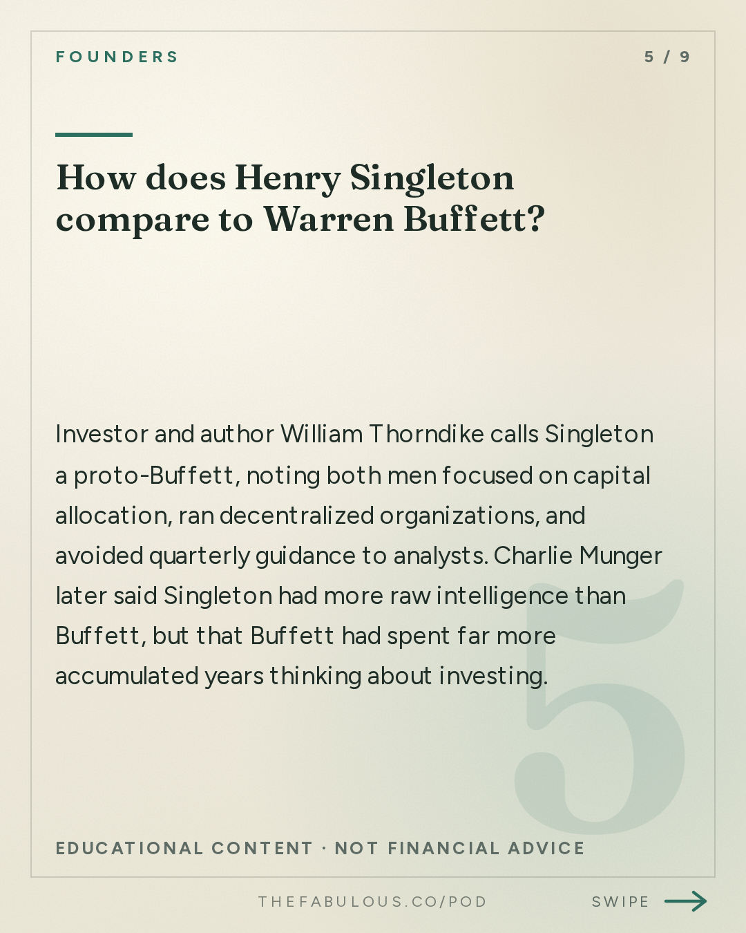 How does Henry Singleton compare to Warren Buffett? — Founders: #431 How Henry Singleton Worked