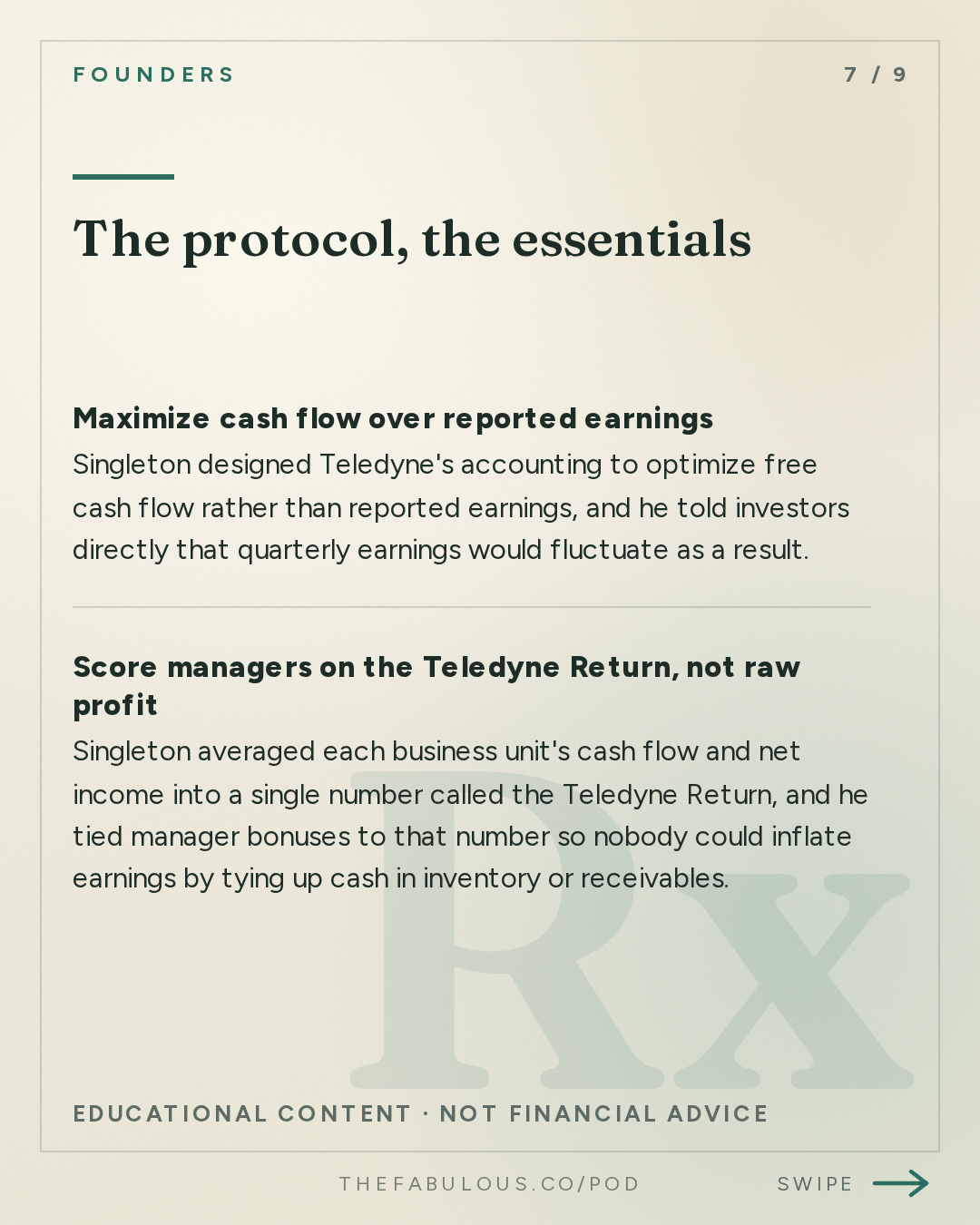 The protocol, the essentials — Founders: #431 How Henry Singleton Worked