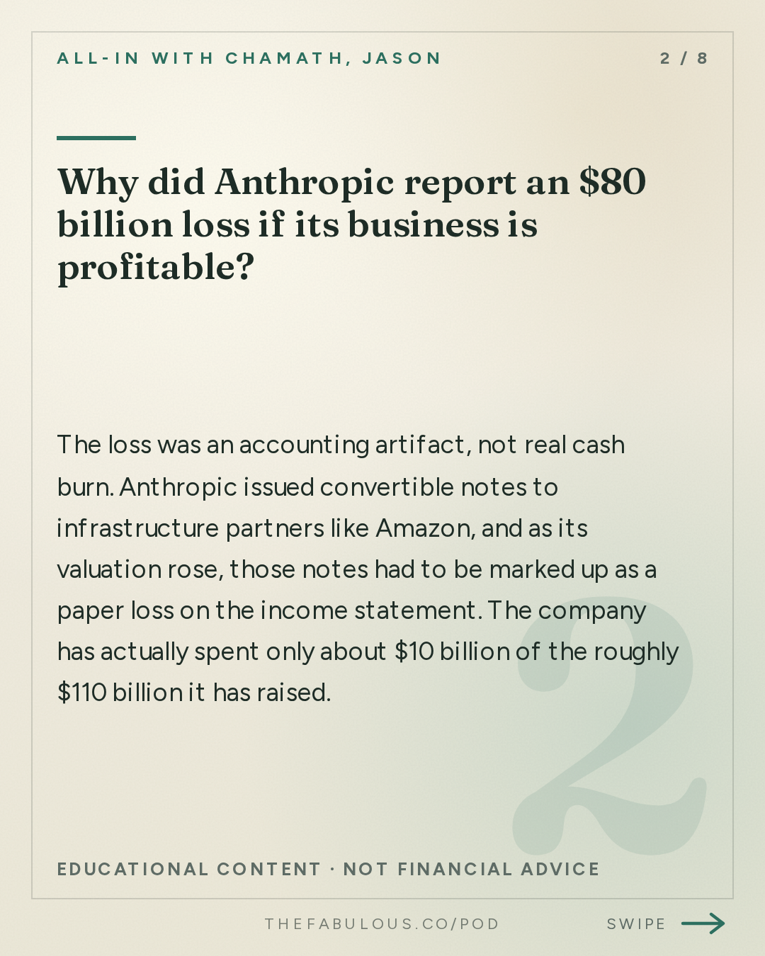 Why did Anthropic report an $80 billion loss if its business is profitable? — All-In with Chamath, Jason, Sacks & Friedberg: Anthropic S-1 Shocker, Greatest Business Ever? Google's $500B Wipeout, Midterm Predictions