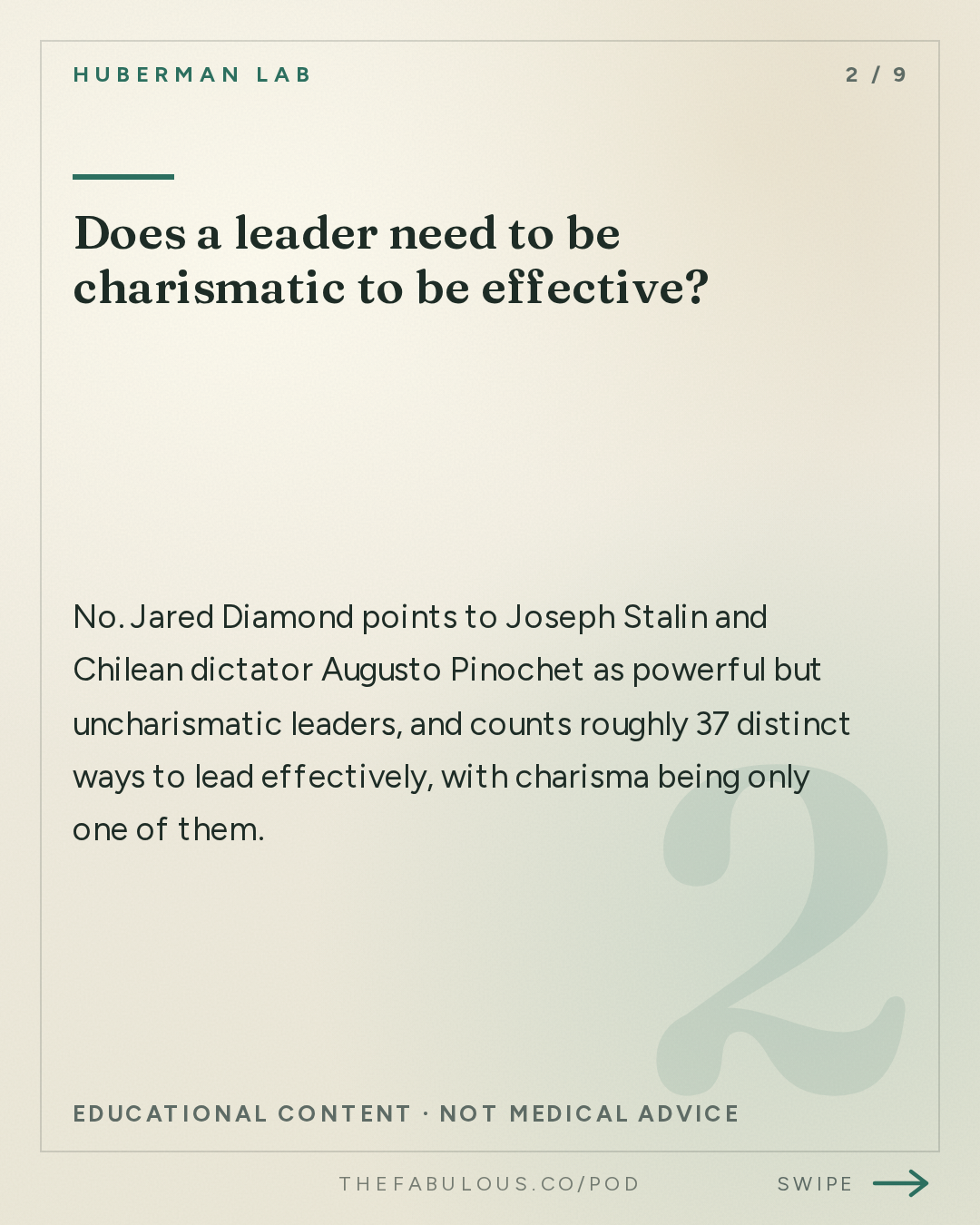 Does a leader need to be charismatic to be effective? — Huberman Lab: What Makes Great Leaders & How to Live an Extraordinary Life | Dr. Jared Diamond