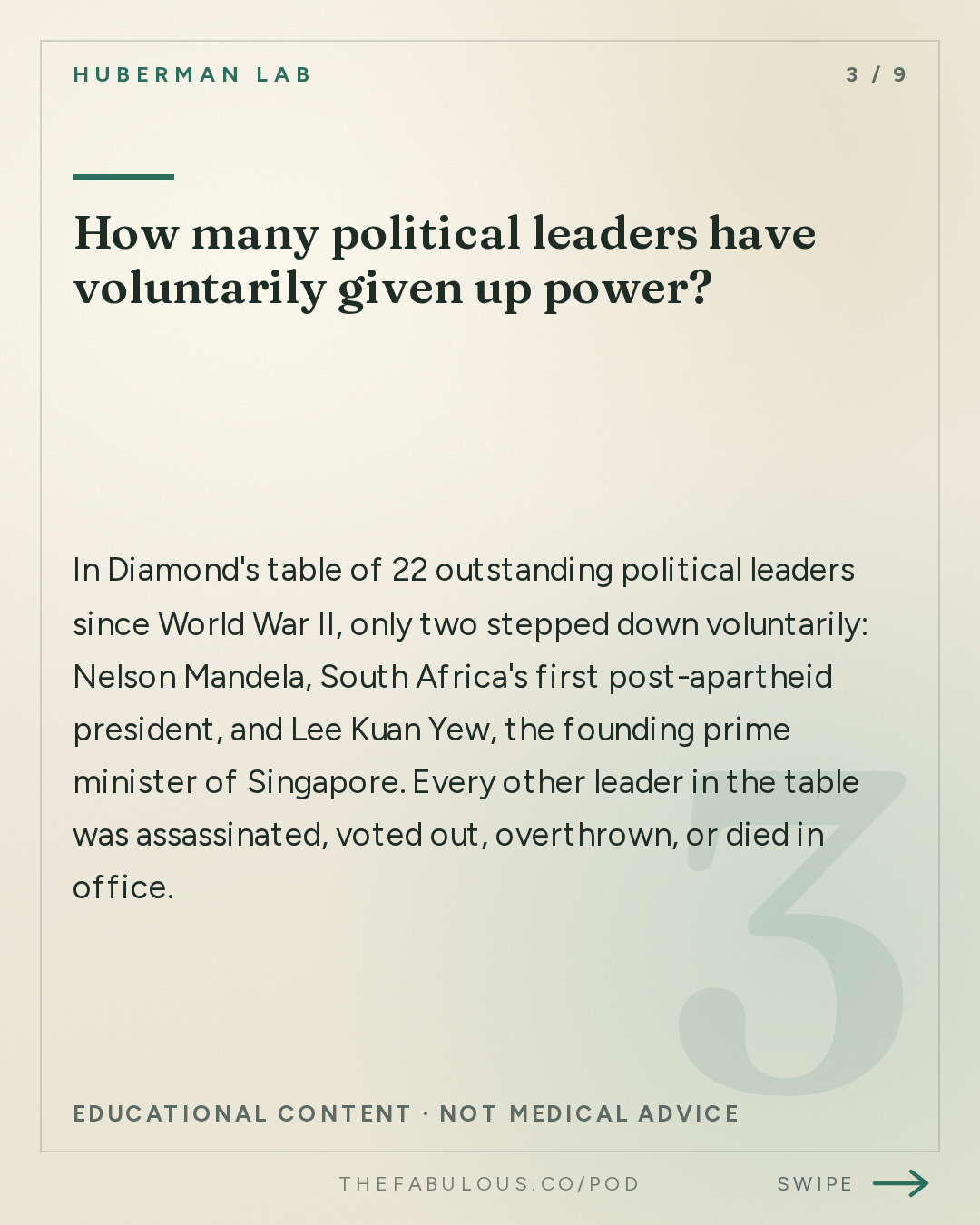 How many political leaders have voluntarily given up power? — Huberman Lab: What Makes Great Leaders & How to Live an Extraordinary Life | Dr. Jared Diamond