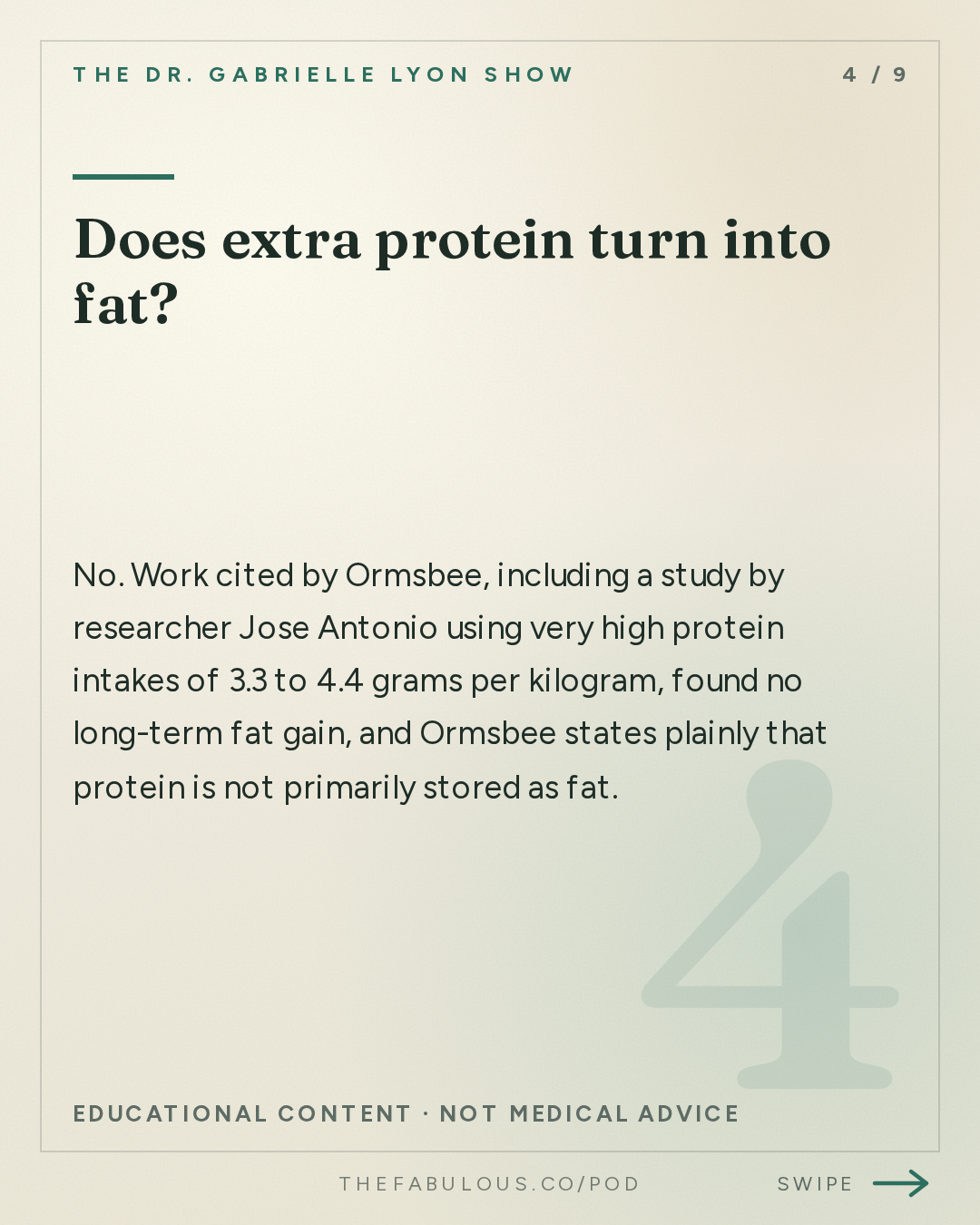 Does extra protein turn into fat? — The Dr. Gabrielle Lyon Show: Dr. Mike Ormsbee: Eating Before Bed - What Probes in Belly Fat Revealed About Protein Snacks