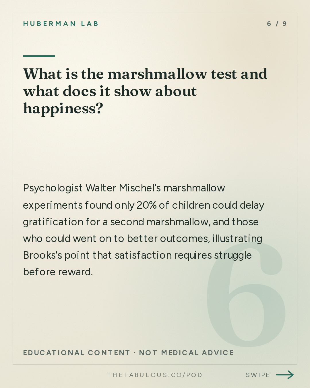 What is the marshmallow test and what does it show about happiness? — Huberman Lab: The Art of True Happiness | Dr. Arthur Brooks
