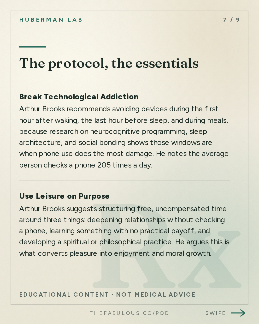 The protocol, the essentials — Huberman Lab: The Art of True Happiness | Dr. Arthur Brooks