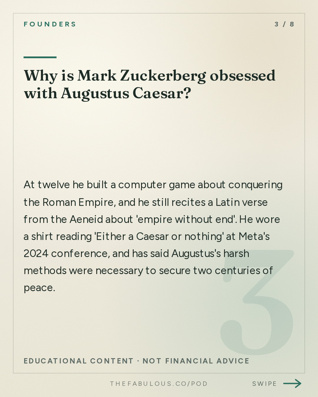 Why is Mark Zuckerberg obsessed with Augustus Caesar? — Founders: #435 Mark Zuckerberg's Empire