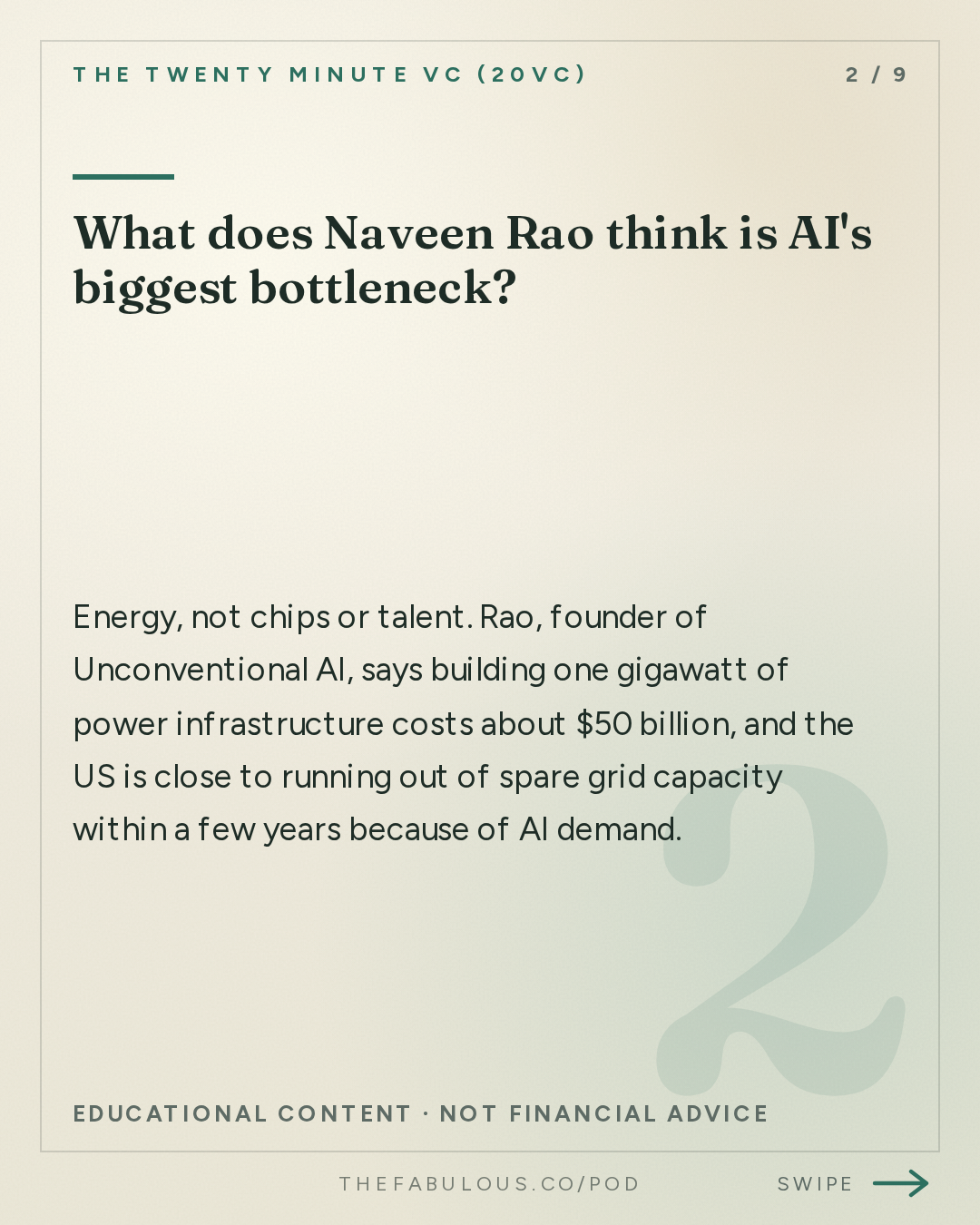 What does Naveen Rao think is AI's biggest bottleneck? — The Twenty Minute VC (20VC): Venture Capital | Startup Funding | The Pitch: 20VC: Why Robotics Will be 100x Bigger than Coding Agents | Inference Will Be a $10TRN Market: What No One Sees | Why Software Investors are F***** Today with Naveen Rao, Unconventional