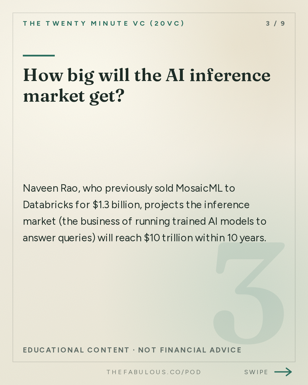How big will the AI inference market get? — The Twenty Minute VC (20VC): Venture Capital | Startup Funding | The Pitch: 20VC: Why Robotics Will be 100x Bigger than Coding Agents | Inference Will Be a $10TRN Market: What No One Sees | Why Software Investors are F***** Today with Naveen Rao, Unconventional