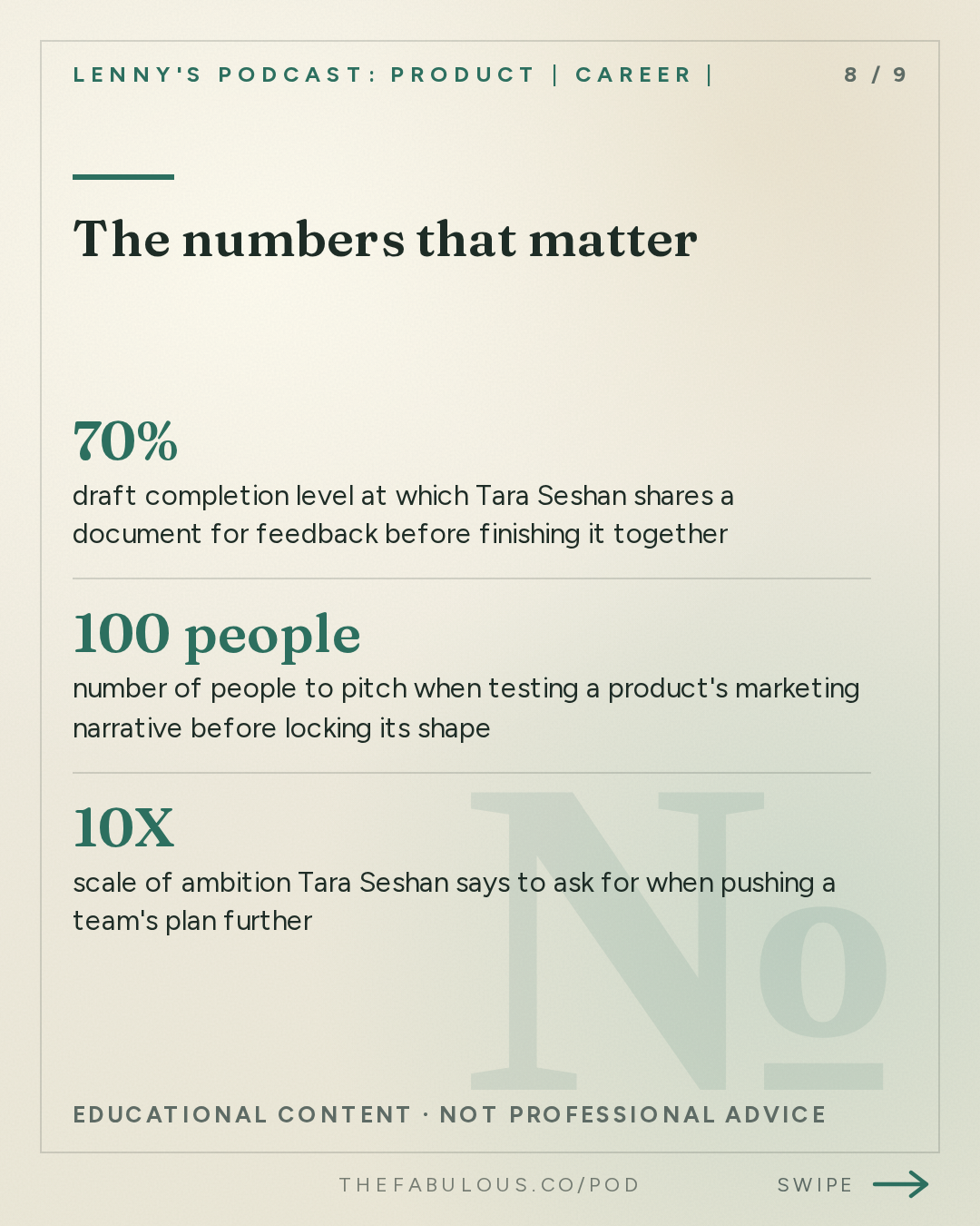 The numbers that matter — Lenny's Podcast: Product | Career | Growth: AI’s third era: the rise of persistent AI coworkers | Tara Seshan (OpenAI’s product lead)