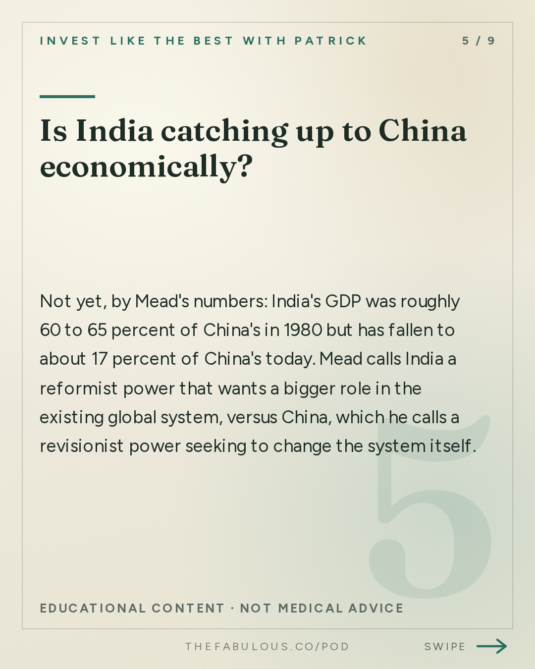 Is India catching up to China economically? — Invest Like the Best with Patrick O'Shaughnessy: Walter Russell Mead - How America Keeps Winning - [Invest Like the Best, EP.490]