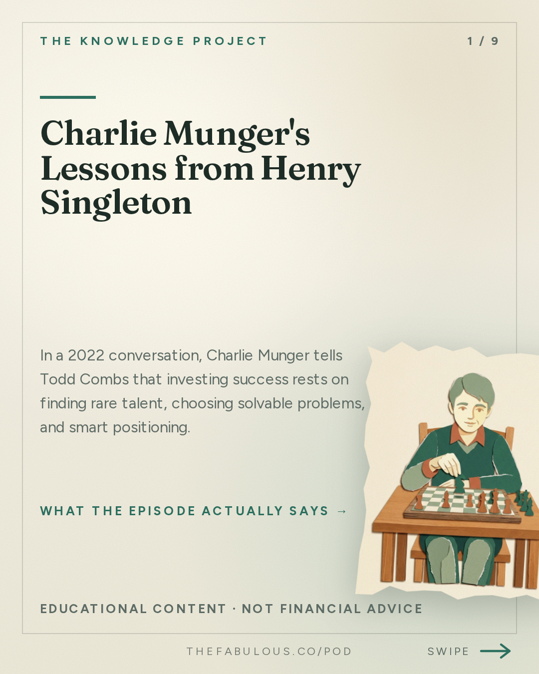 Charlie Munger's Lessons from Henry Singleton — The Knowledge Project: Charlie Munger's Interview with Todd Combs