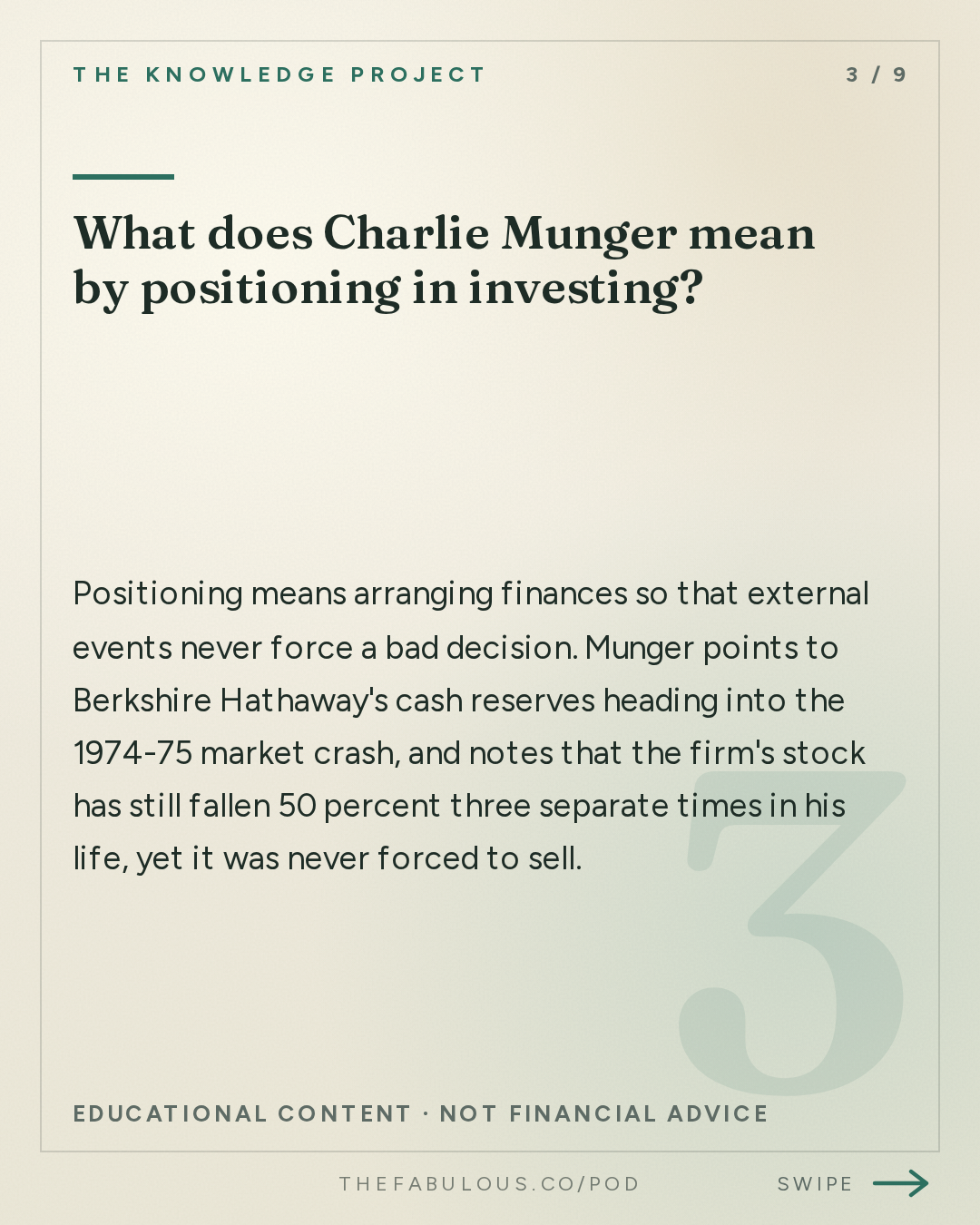 What does Charlie Munger mean by positioning in investing? — The Knowledge Project: Charlie Munger's Interview with Todd Combs
