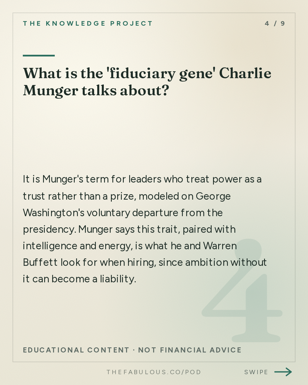 What is the 'fiduciary gene' Charlie Munger talks about? — The Knowledge Project: Charlie Munger's Interview with Todd Combs