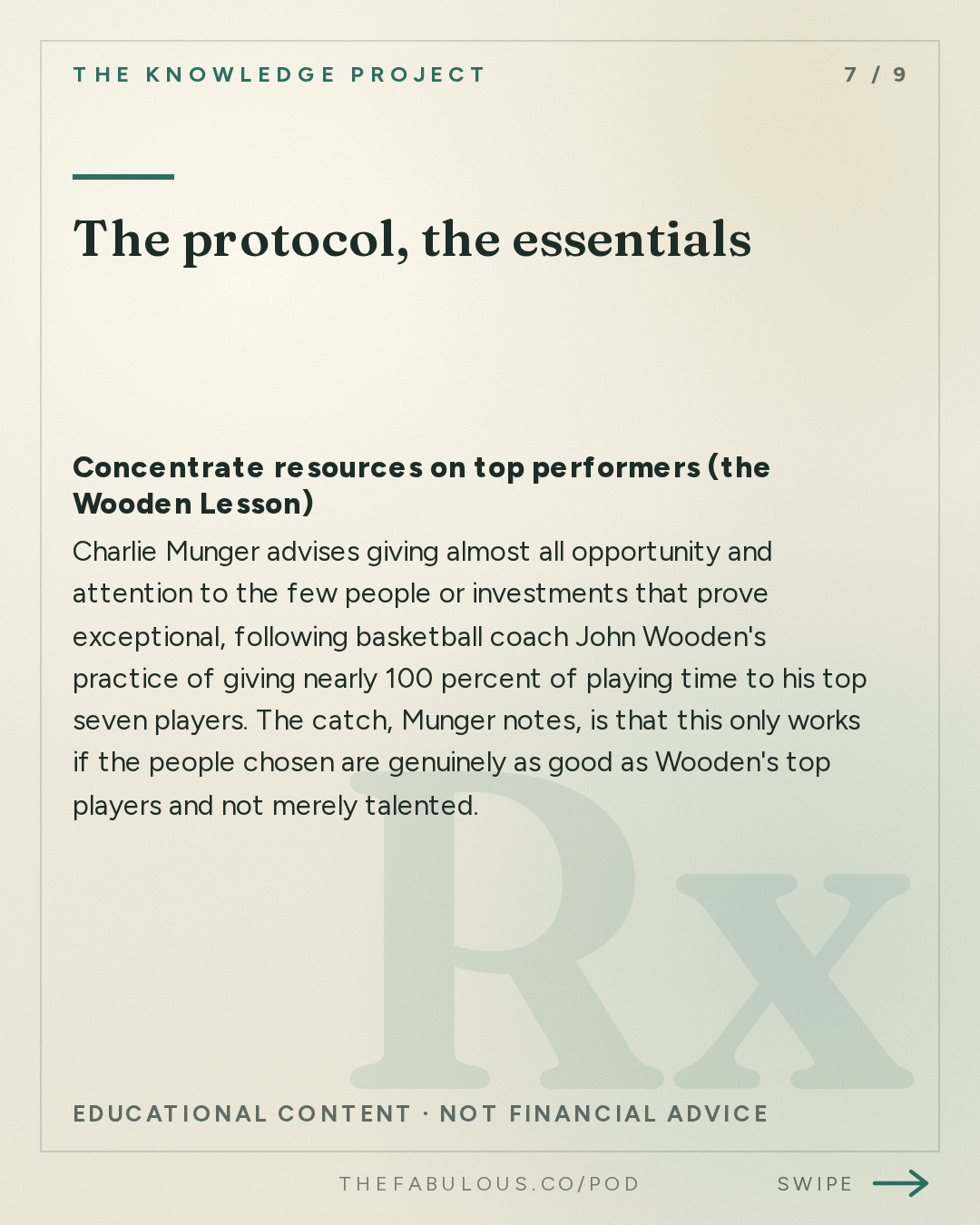 The protocol, the essentials — The Knowledge Project: Charlie Munger's Interview with Todd Combs