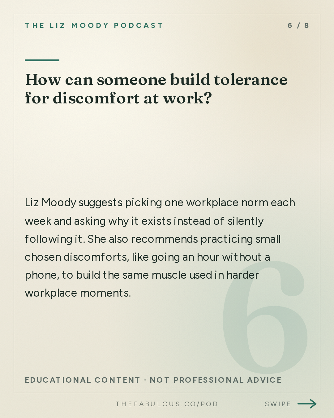 How can someone build tolerance for discomfort at work? — The Liz Moody Podcast: The Viral Iced Coffee Debate: How To Win at Work (Without Burning Out)