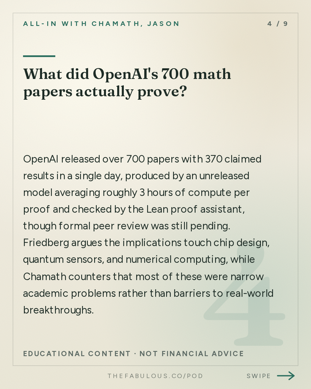What did OpenAI's 700 math papers actually prove? — All-In with Chamath, Jason, Sacks & Friedberg: Is Claude Conscious? Pope Rejects, Model Welfare Movement, OpenAI's Math Backlash, France Riots