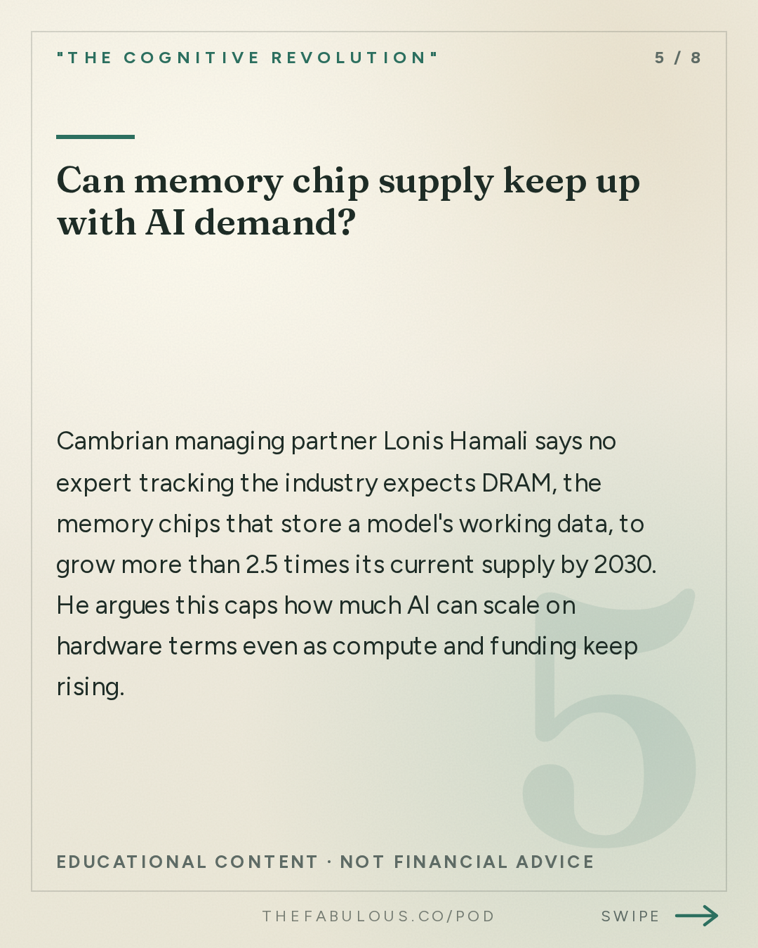 Can memory chip supply keep up with AI demand? — "The Cognitive Revolution" : AI:AM Highlights: Clean Neurons, Black October, the GPU Credit Crunch, and Buying the Supply Chain