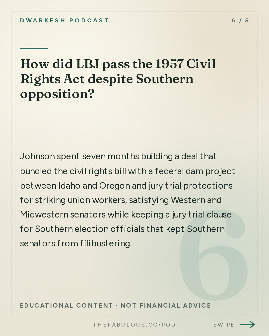 How did LBJ pass the 1957 Civil Rights Act despite Southern opposition? — Dwarkesh Podcast: What I learned about power from LBJ and Robert Moses